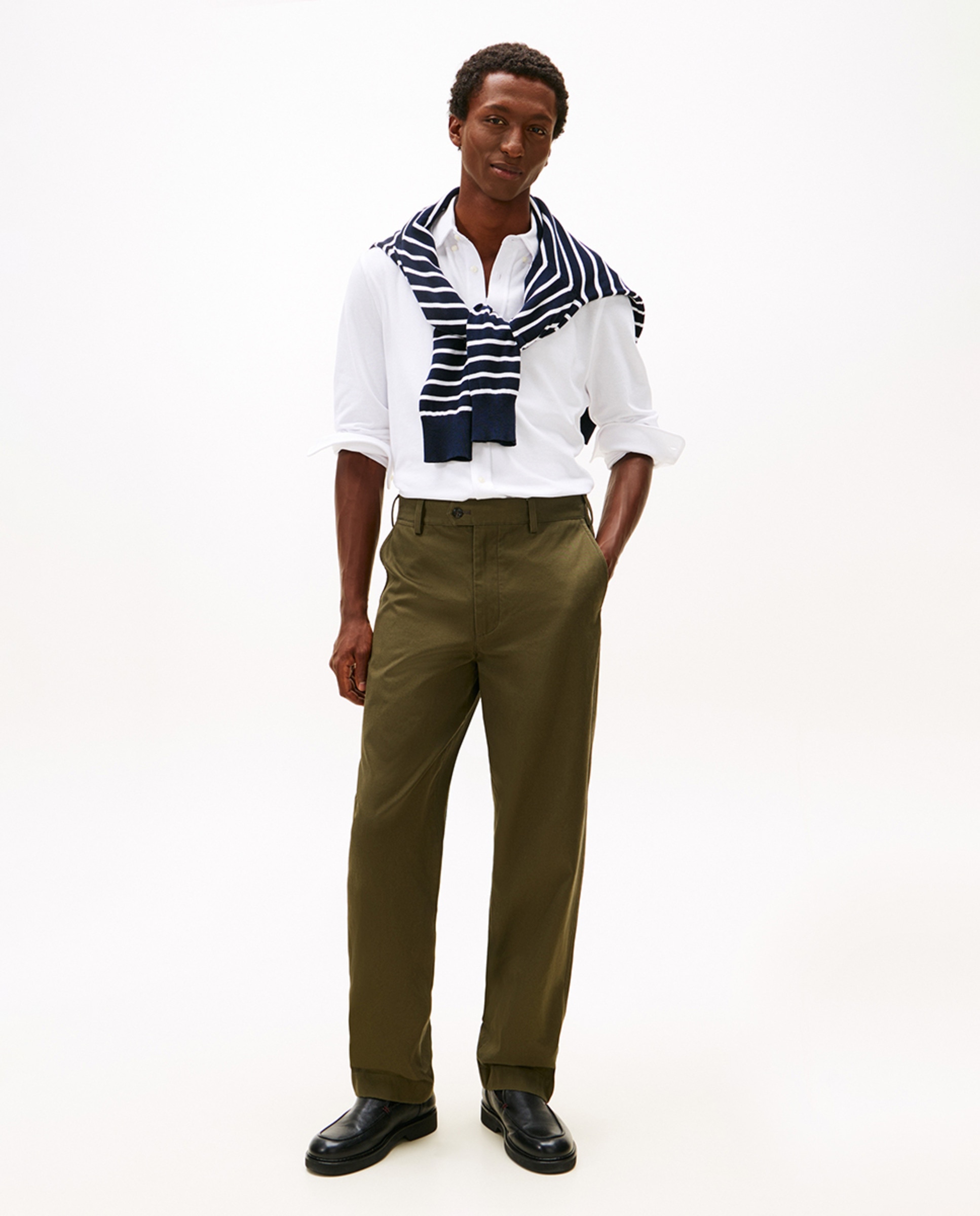 Camisa Lisa de Piqué Branco-5