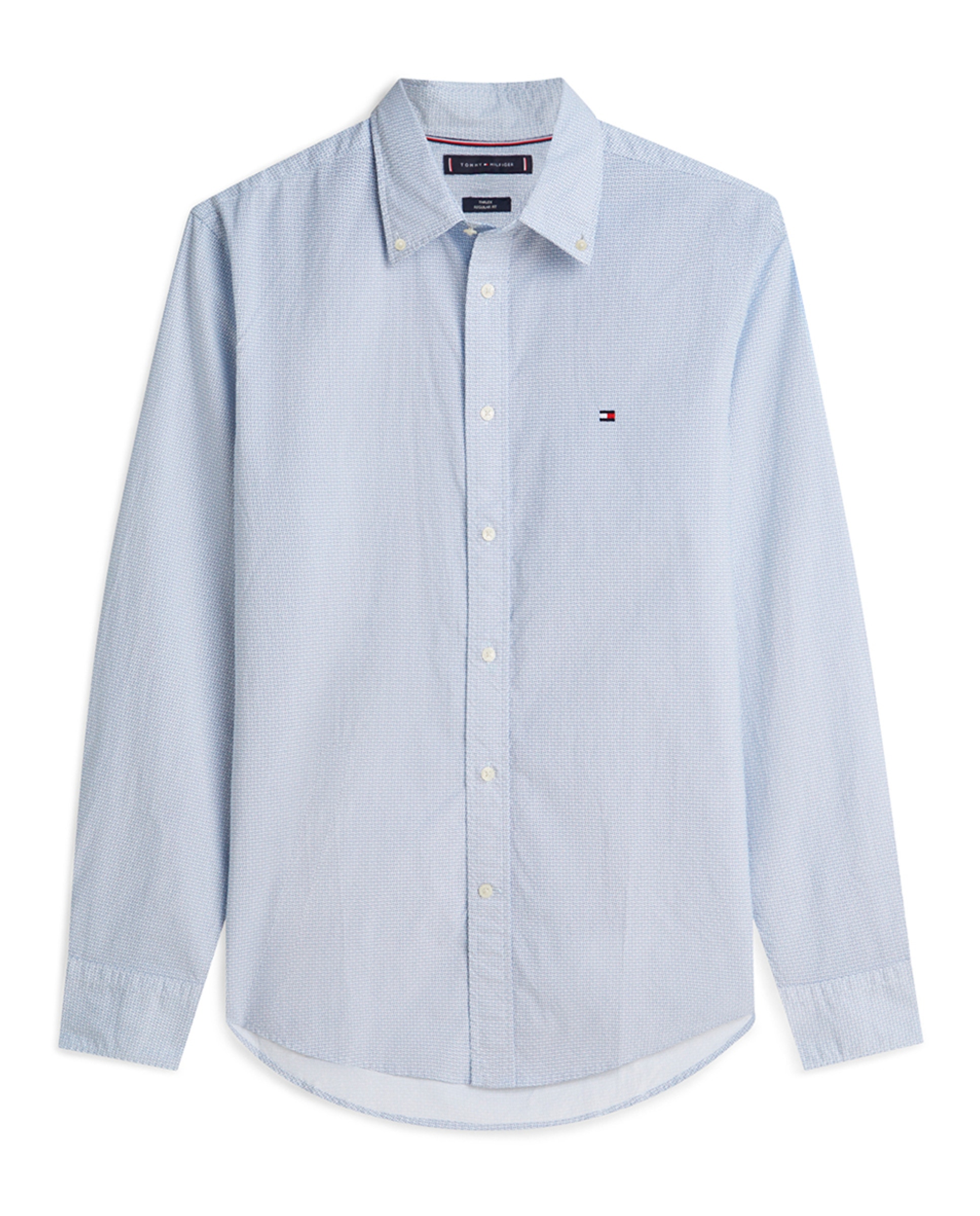 Camisa Estampada de Popelina Azul-4