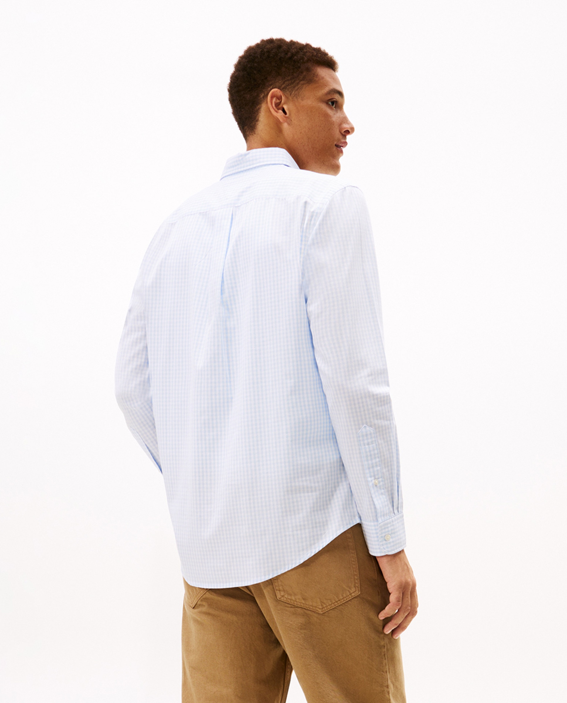 Camisa Estampada de Popelina Azul-claro-2