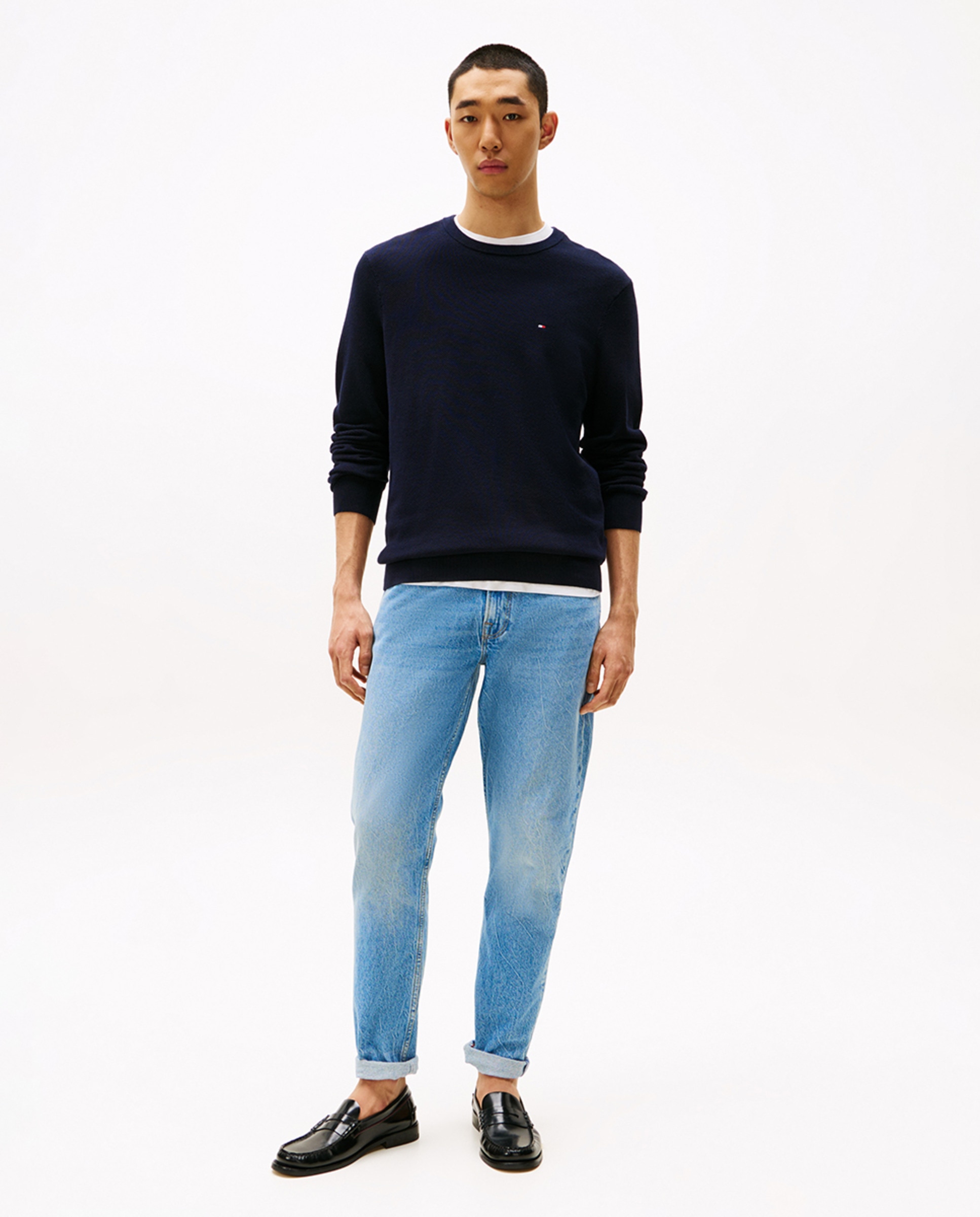 Camisola de Malha com Estrutura Azul-marinho-5