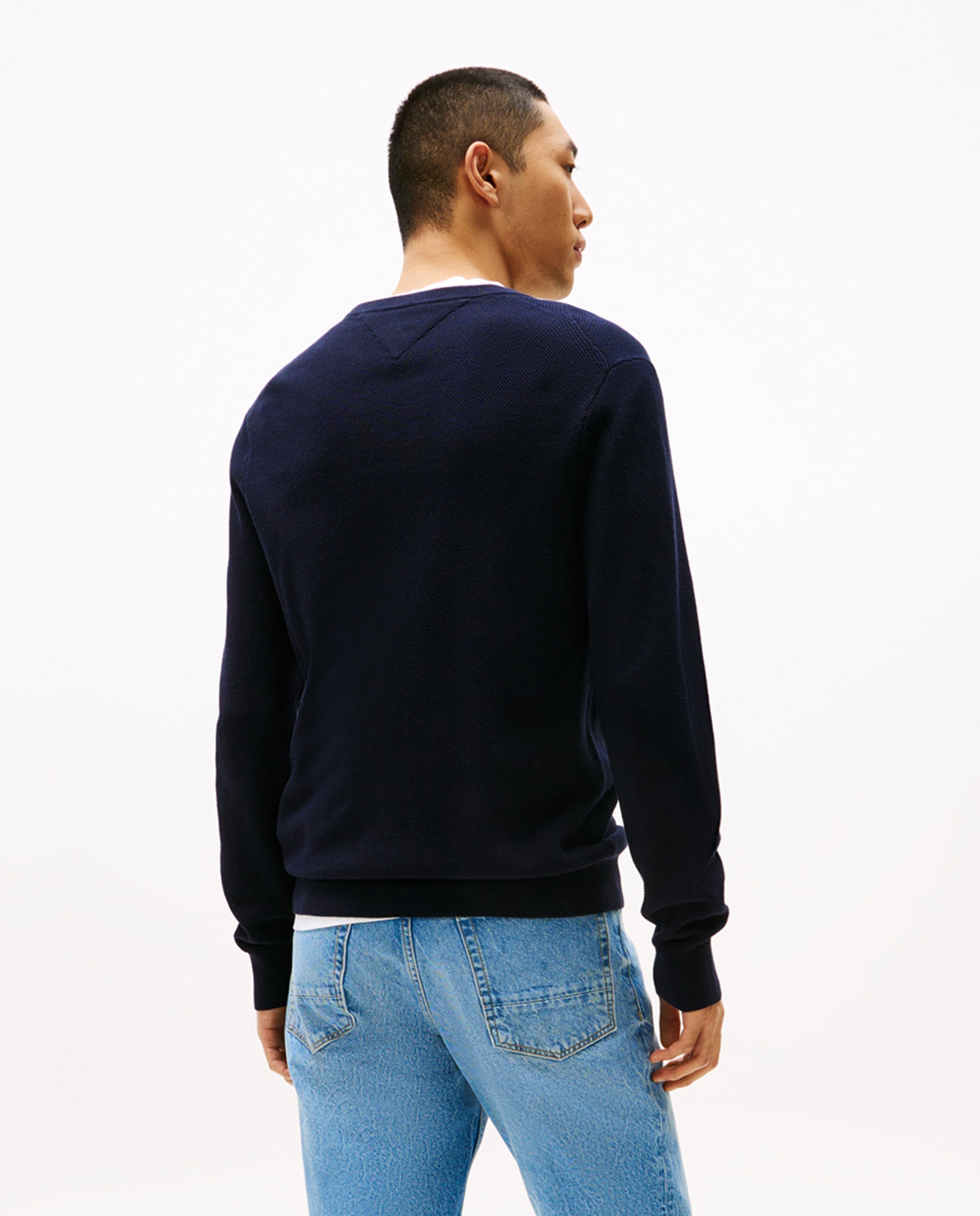 Camisola de Malha com Estrutura Azul-marinho-2