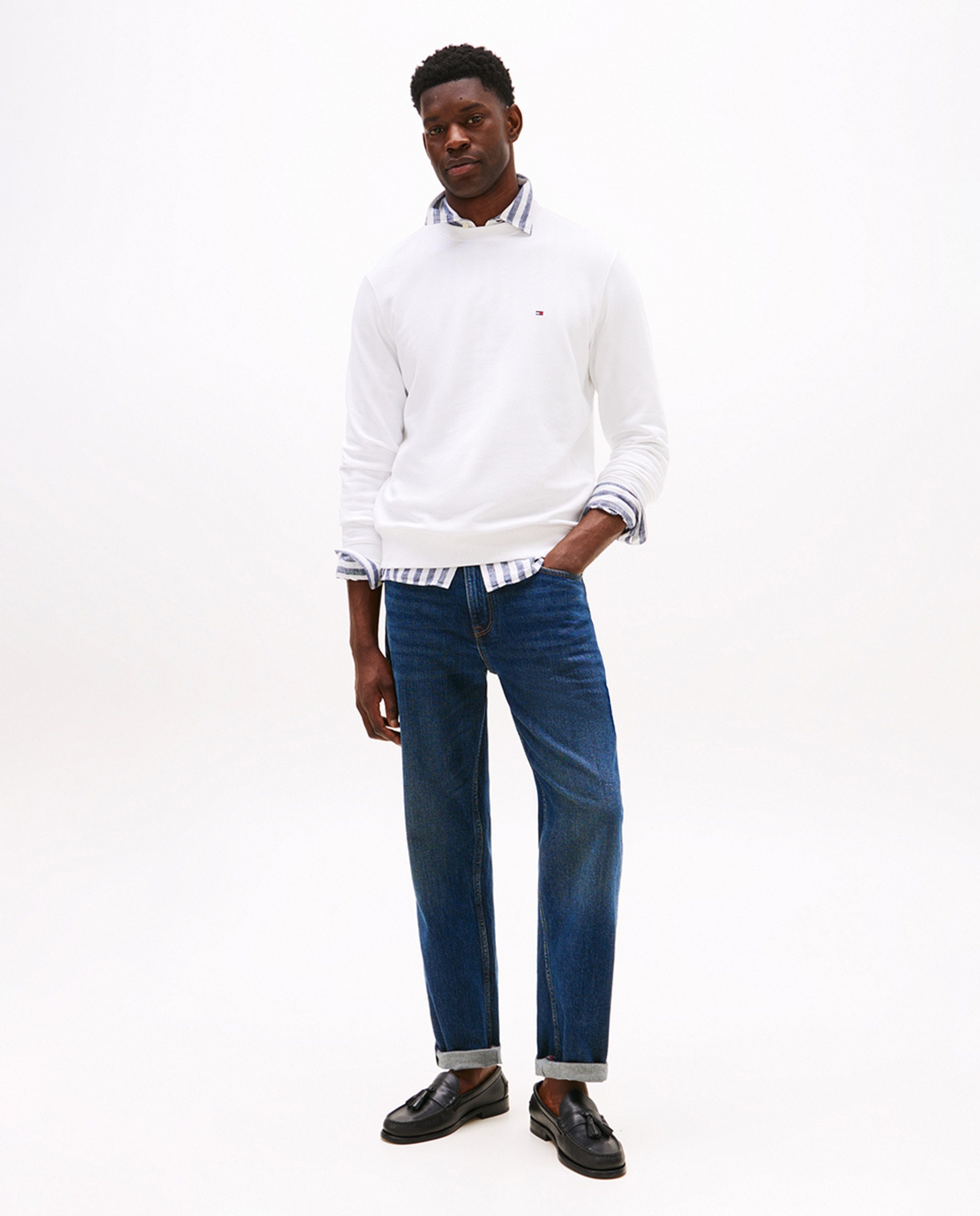 Sudadera de hombre essential sin capucha - Tommy Hilfiger - Blanco Blanco-5