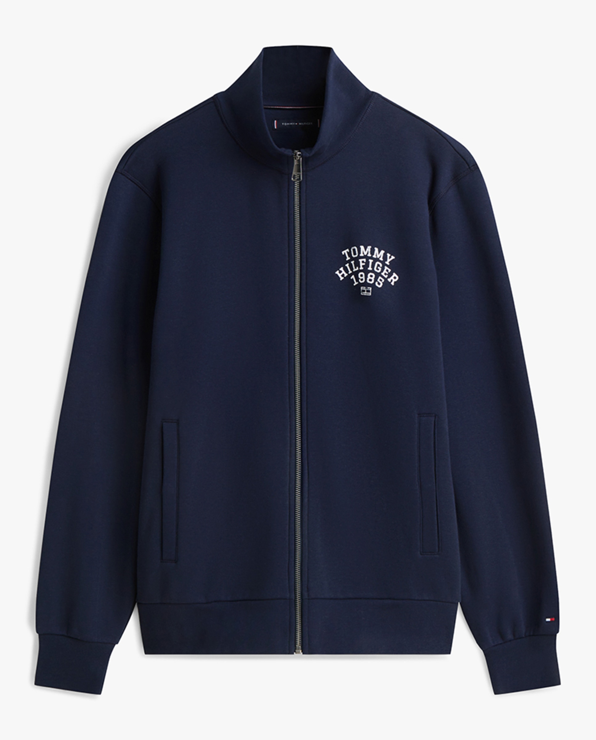 Sweatshirt sem Capuz e com Fecho de Correr Azul-marinho-4