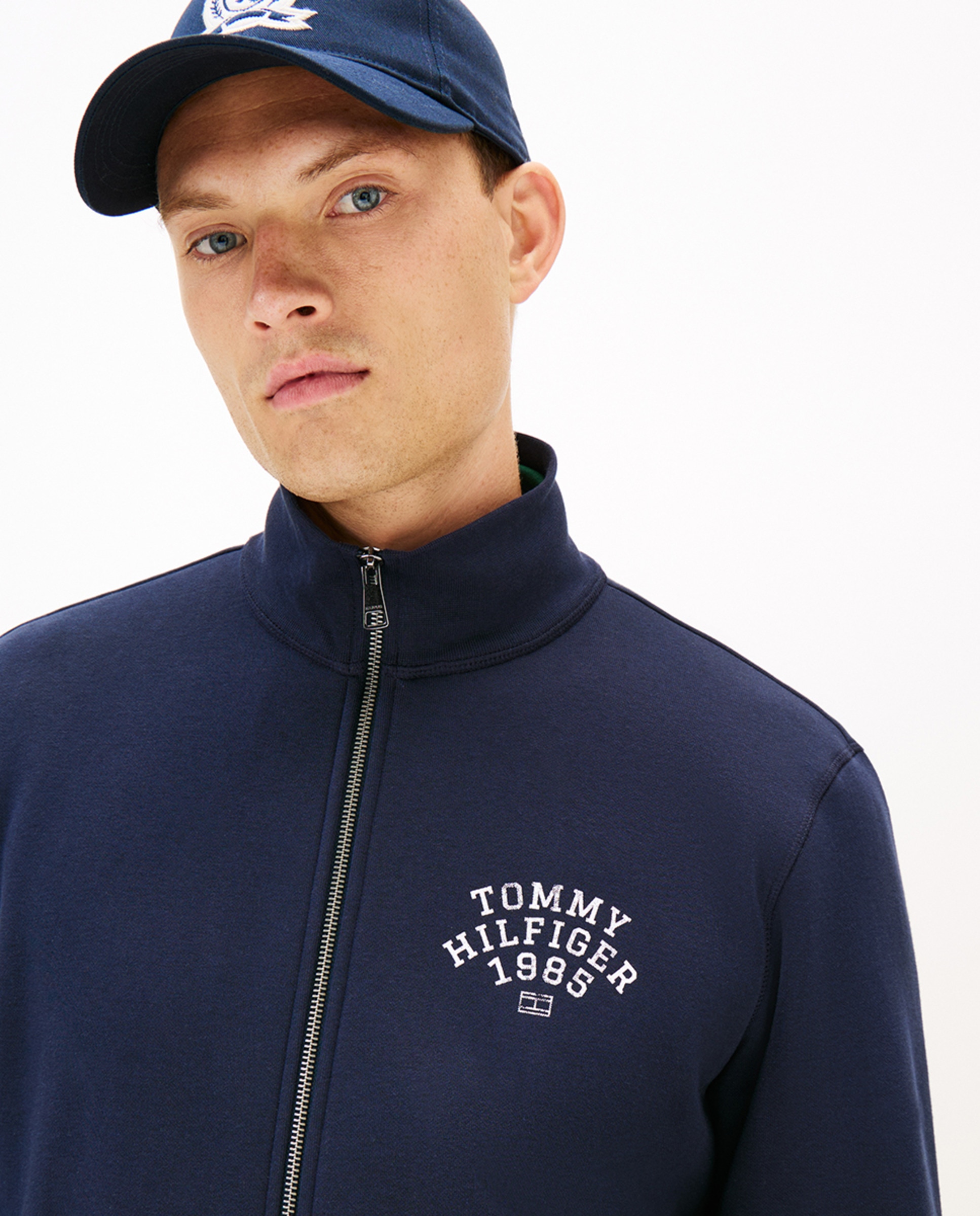 Sweatshirt sem Capuz e com Fecho de Correr Azul-marinho-3