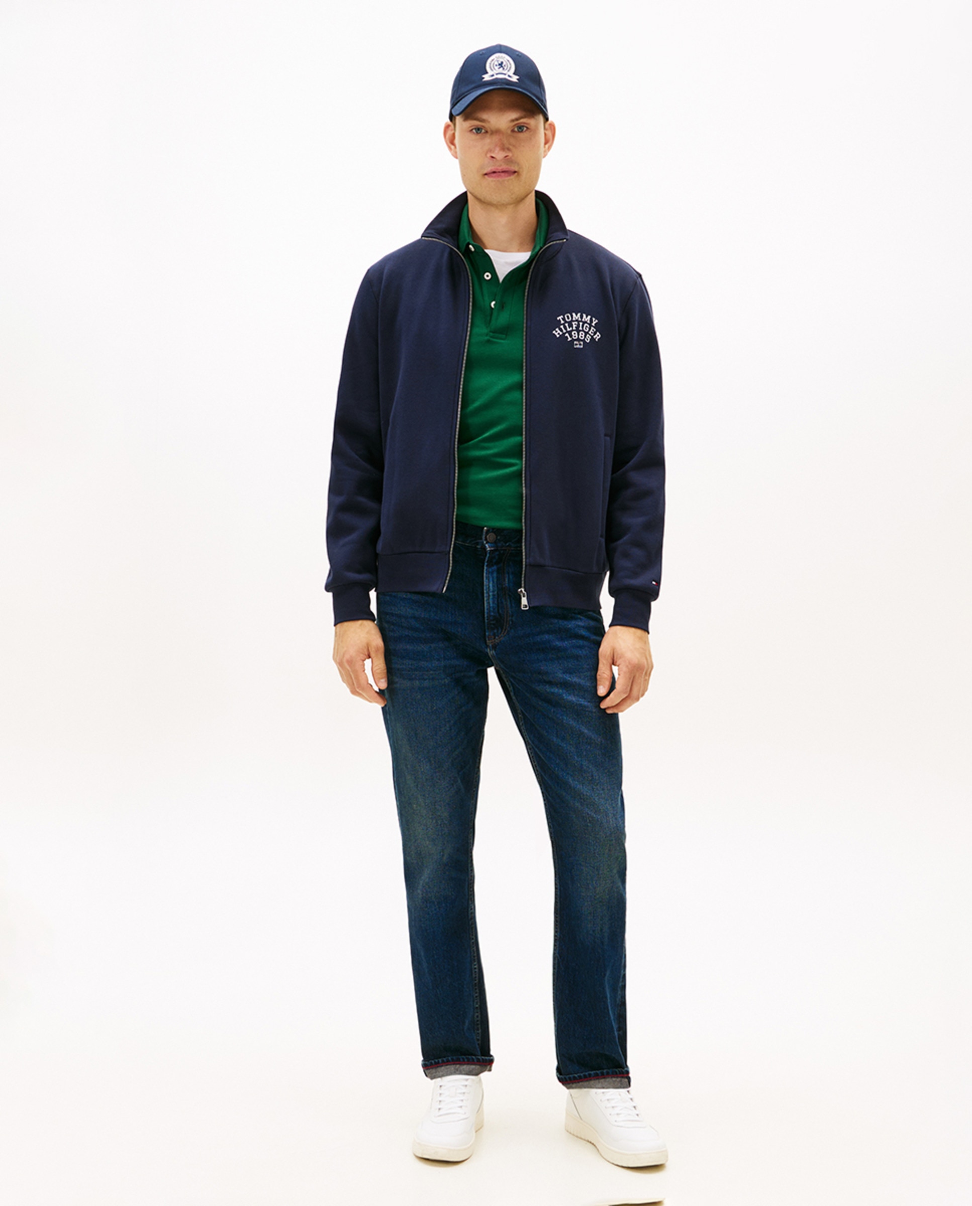 Sweatshirt sem Capuz e com Fecho de Correr Azul-marinho-5