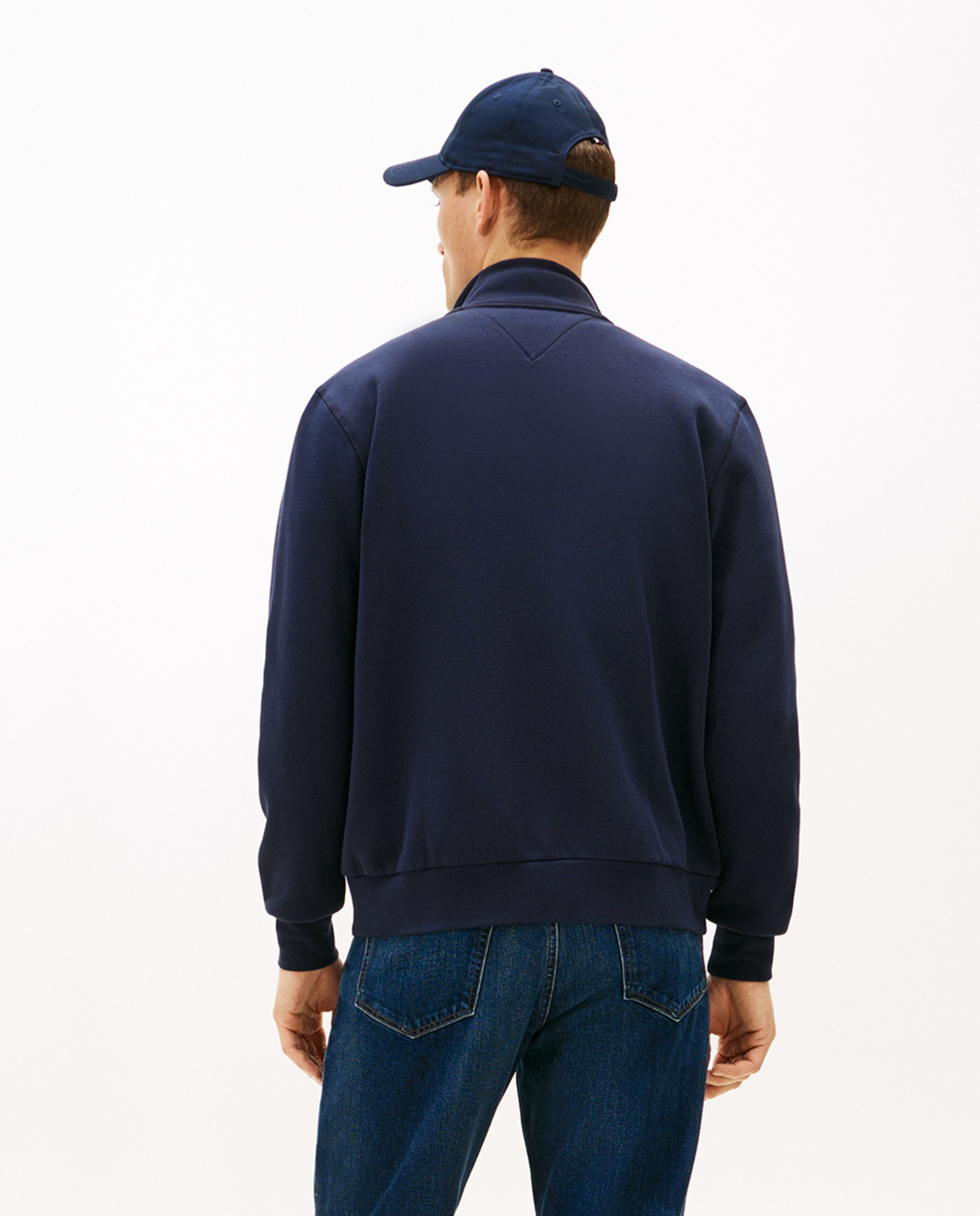 Sweatshirt sem Capuz e com Fecho de Correr Azul-marinho-2