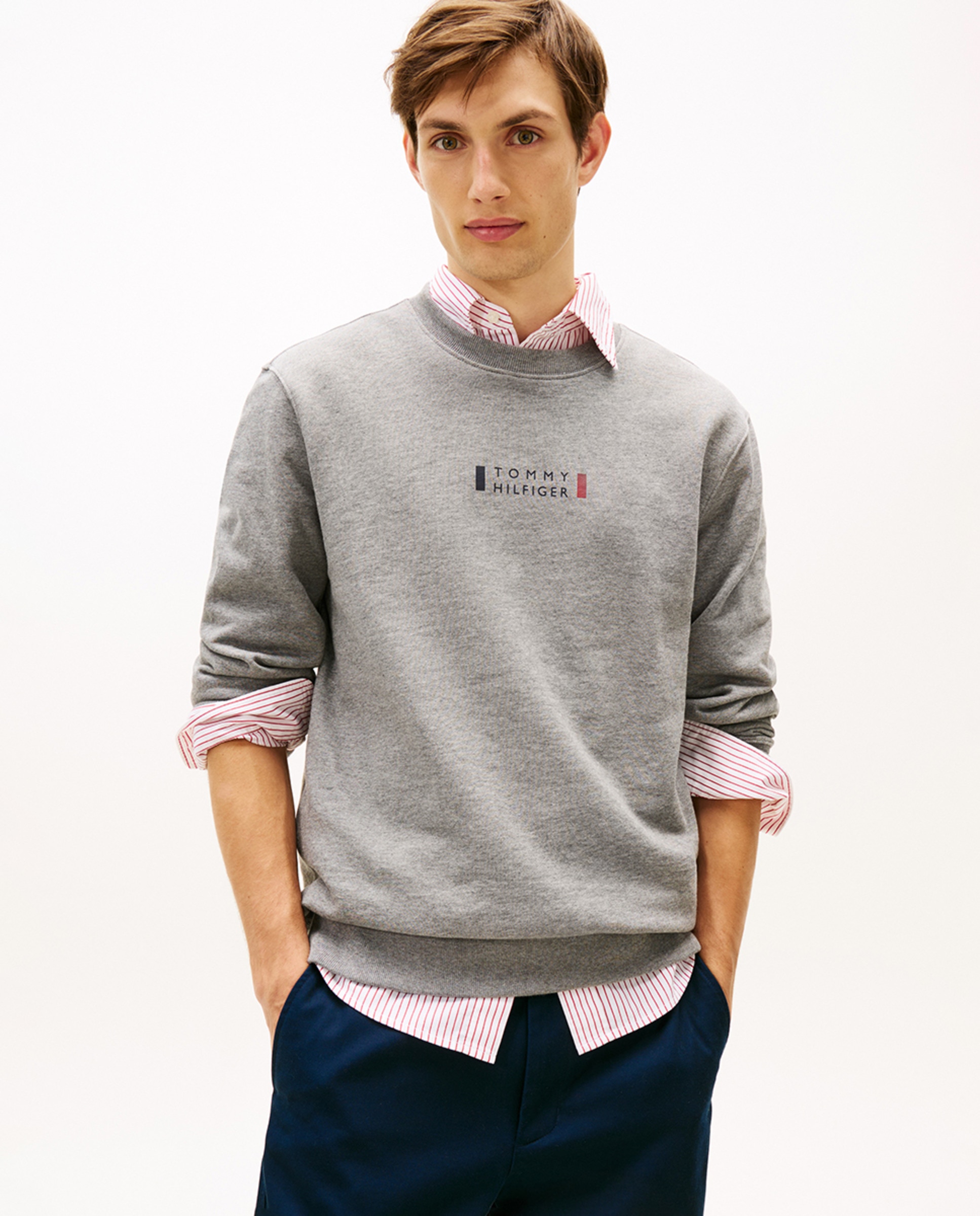 Sweatshirt sem Capuz nem Fecho de Correr Cinzento-1