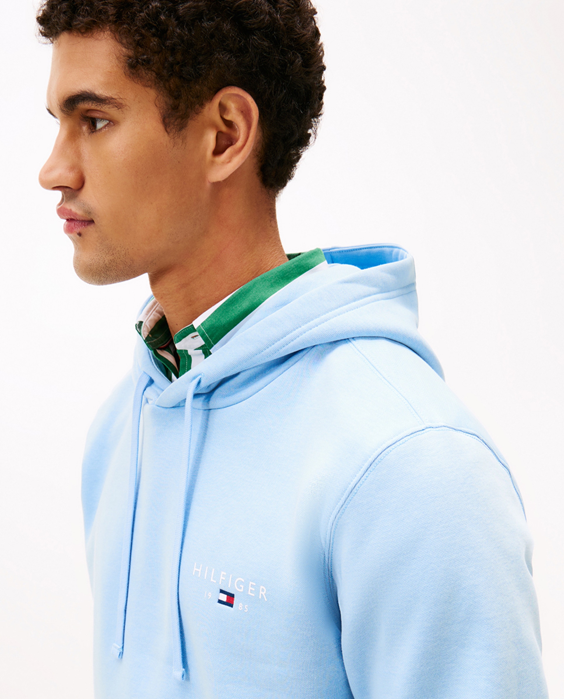 Sweatshirt com Capuz e sem Fecho de Correr Azul-3
