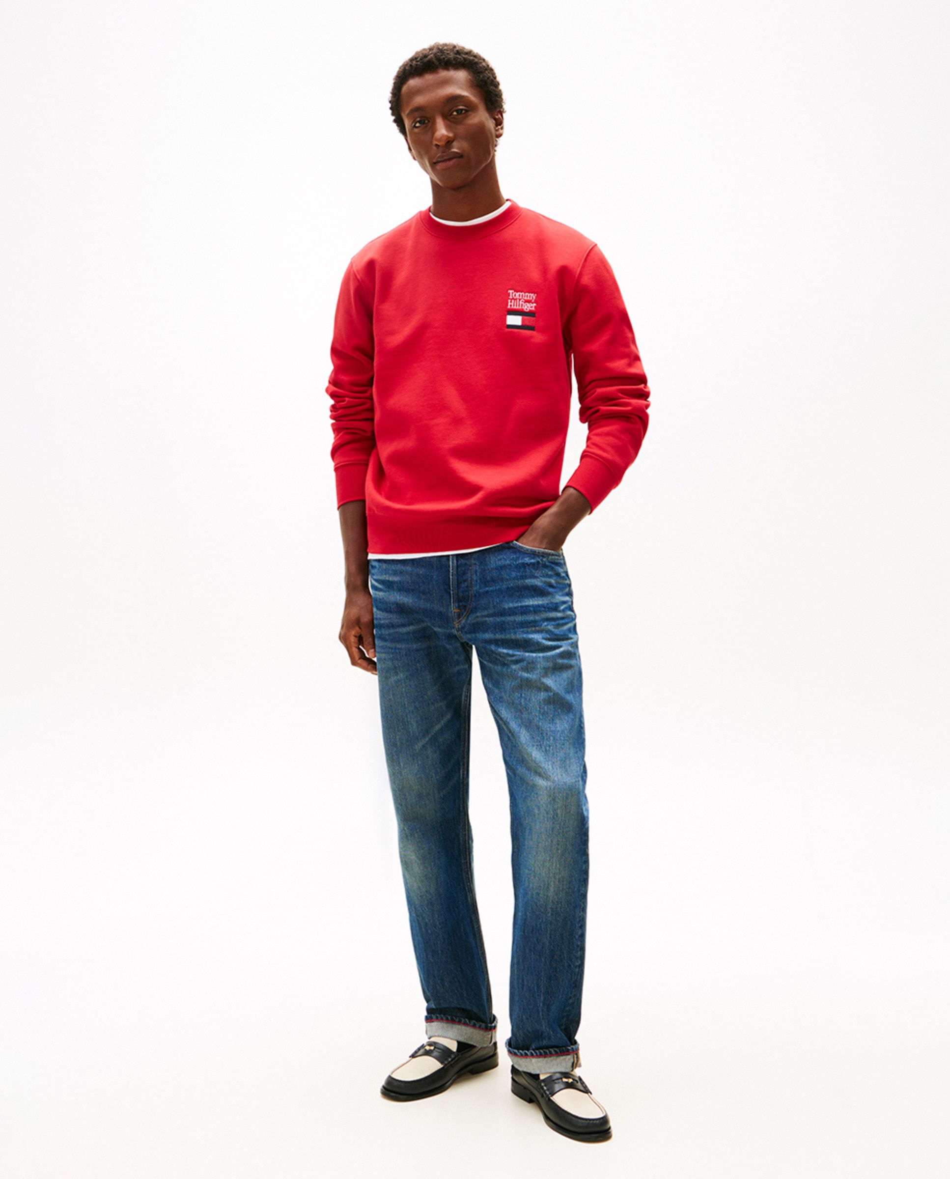 Sweatshirt sem Capuz nem Fecho de Correr Vermelho-6