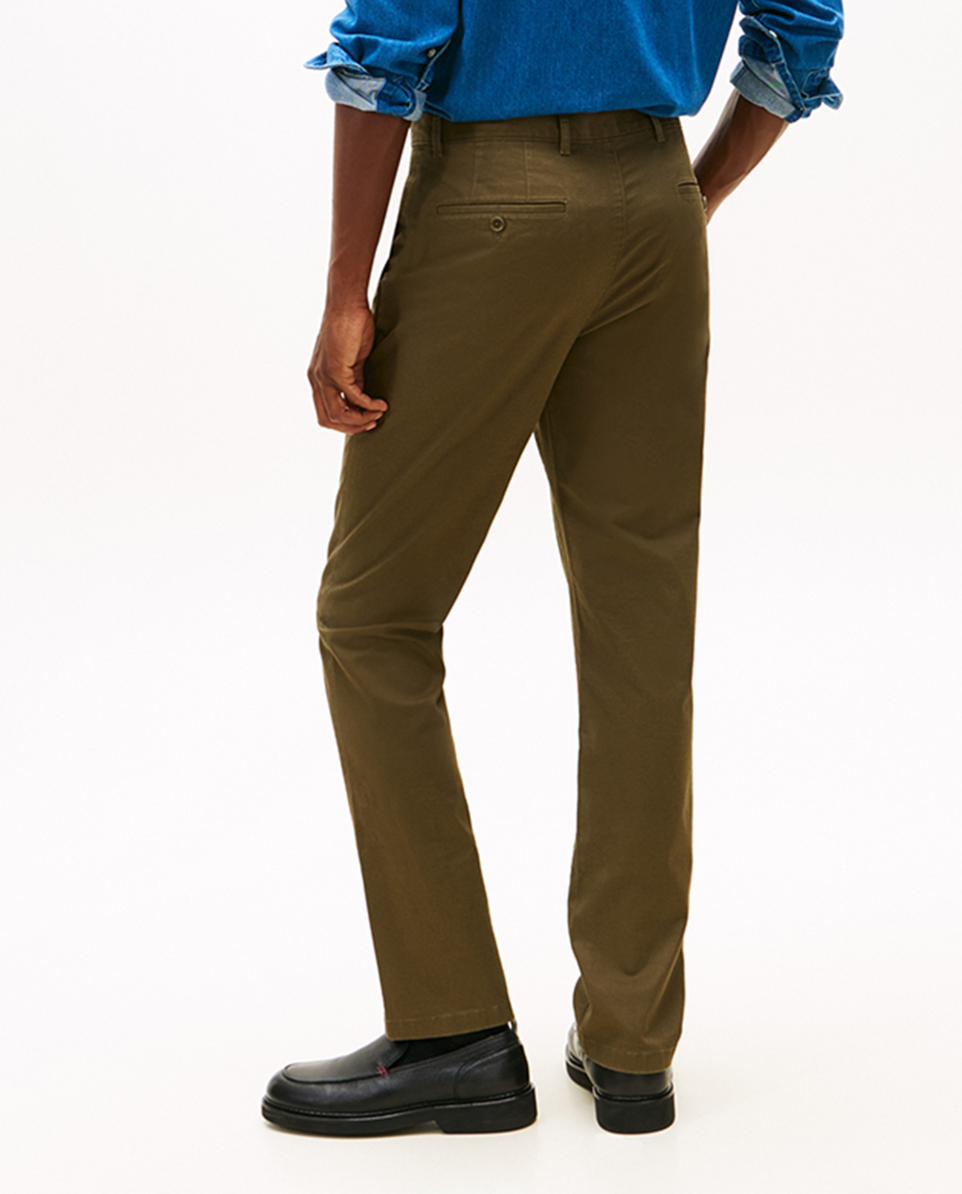 Calças Chino Denton Verde-militar-3