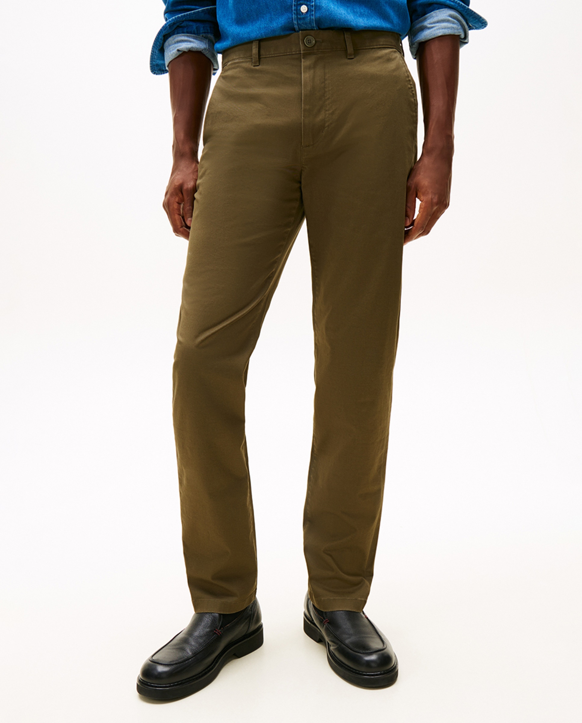 Calças Chino Denton Verde-militar-2