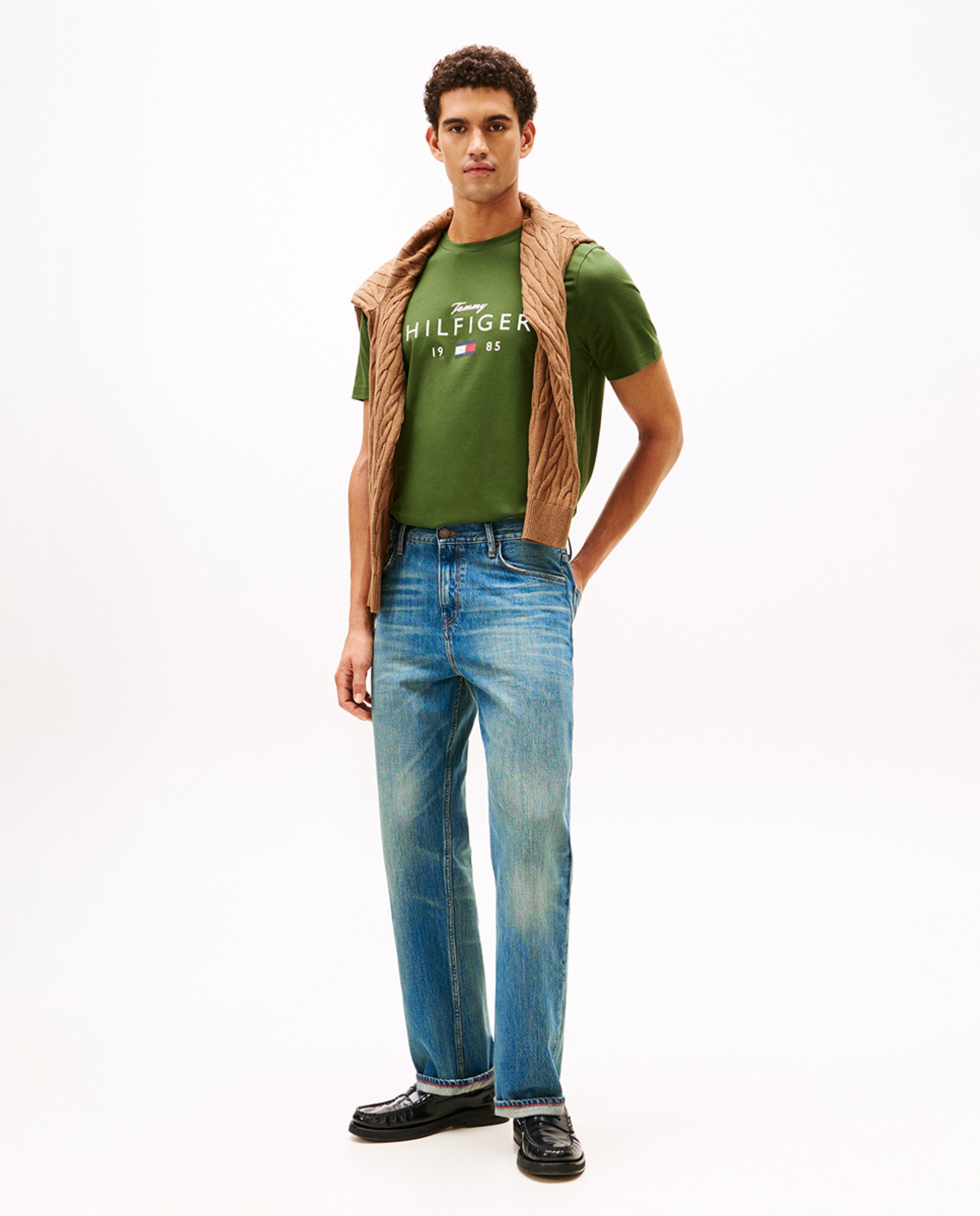 T-shirt de Manga Curta com Gola Redonda Verde-5