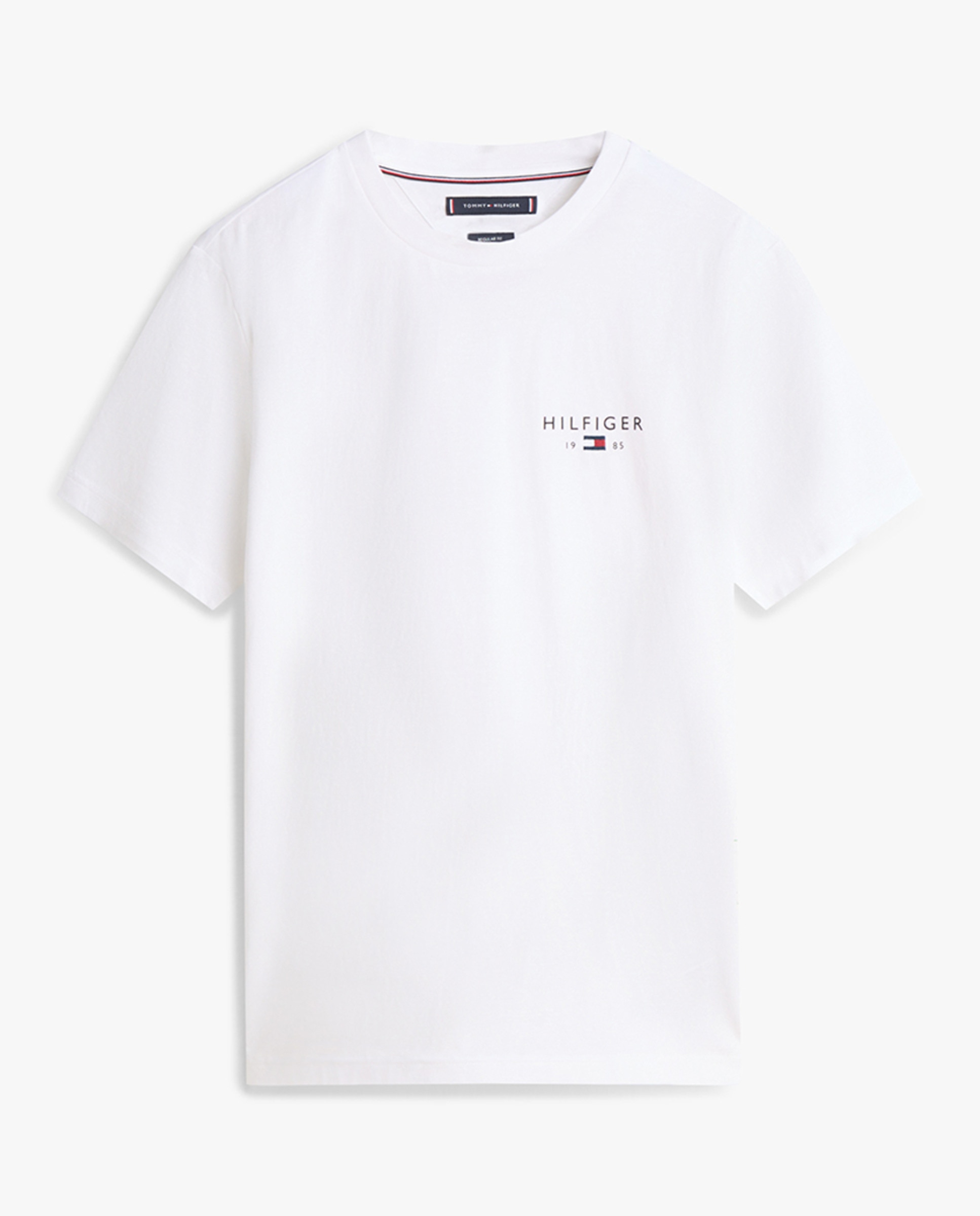T-shirt de Manga Curta com Gola Redonda Branco-4