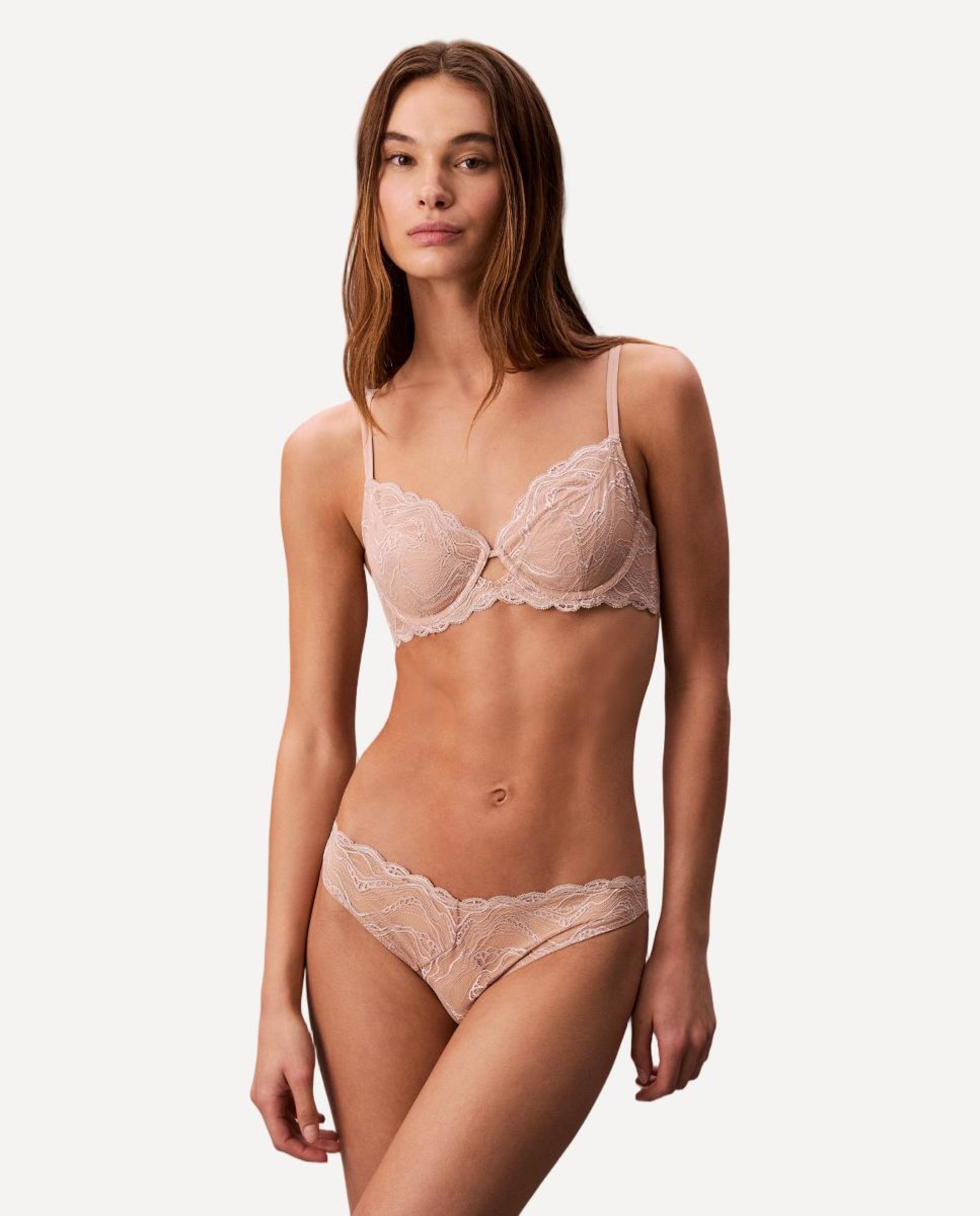 Soutien sem Copa Moldada Sensual Stretch Lace Bege-4