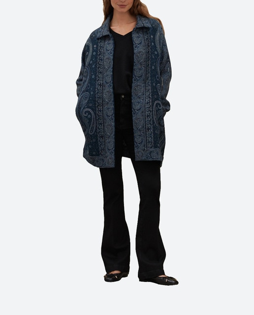 Imagen 0 de Abrigo de mujer largo medio jacquard paisley