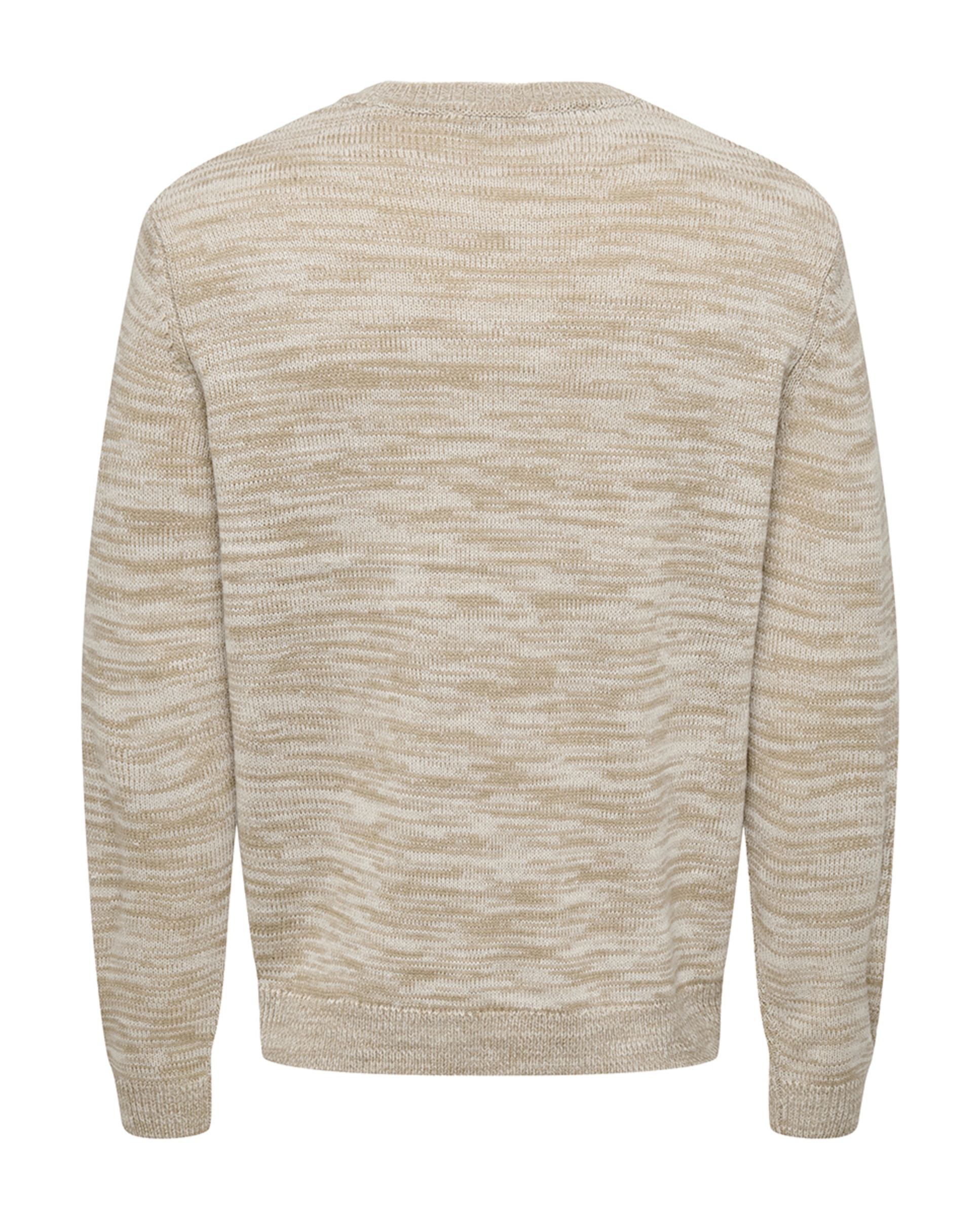 Camisola de Malha Regular Fit com Gola Redonda Bege-6