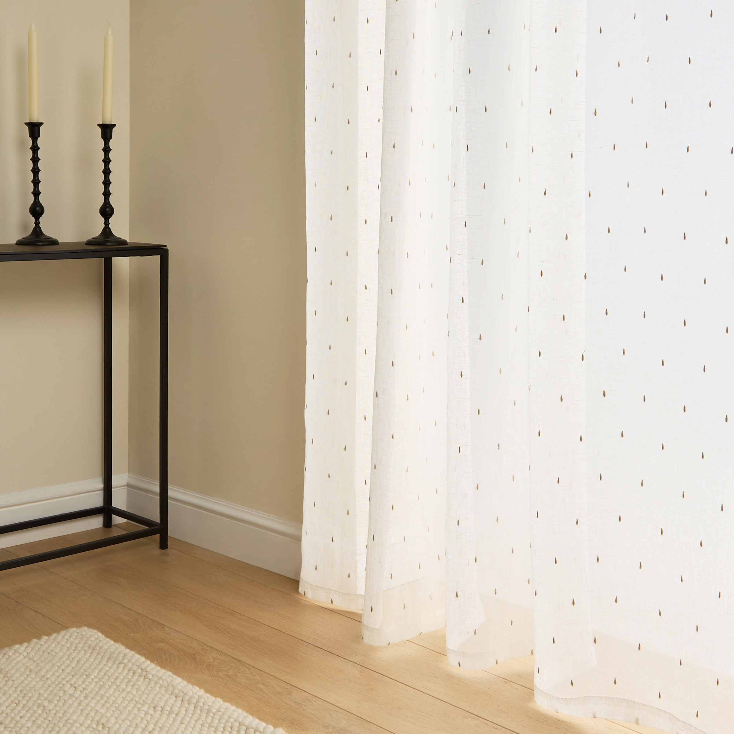 Cortina Confecionada com Presilhas Plum Branco-1