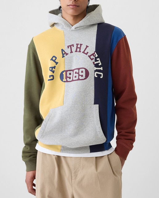 Imagen 0 de Sudadera  de hombre con capucha con logotipo atlético en bloques de color