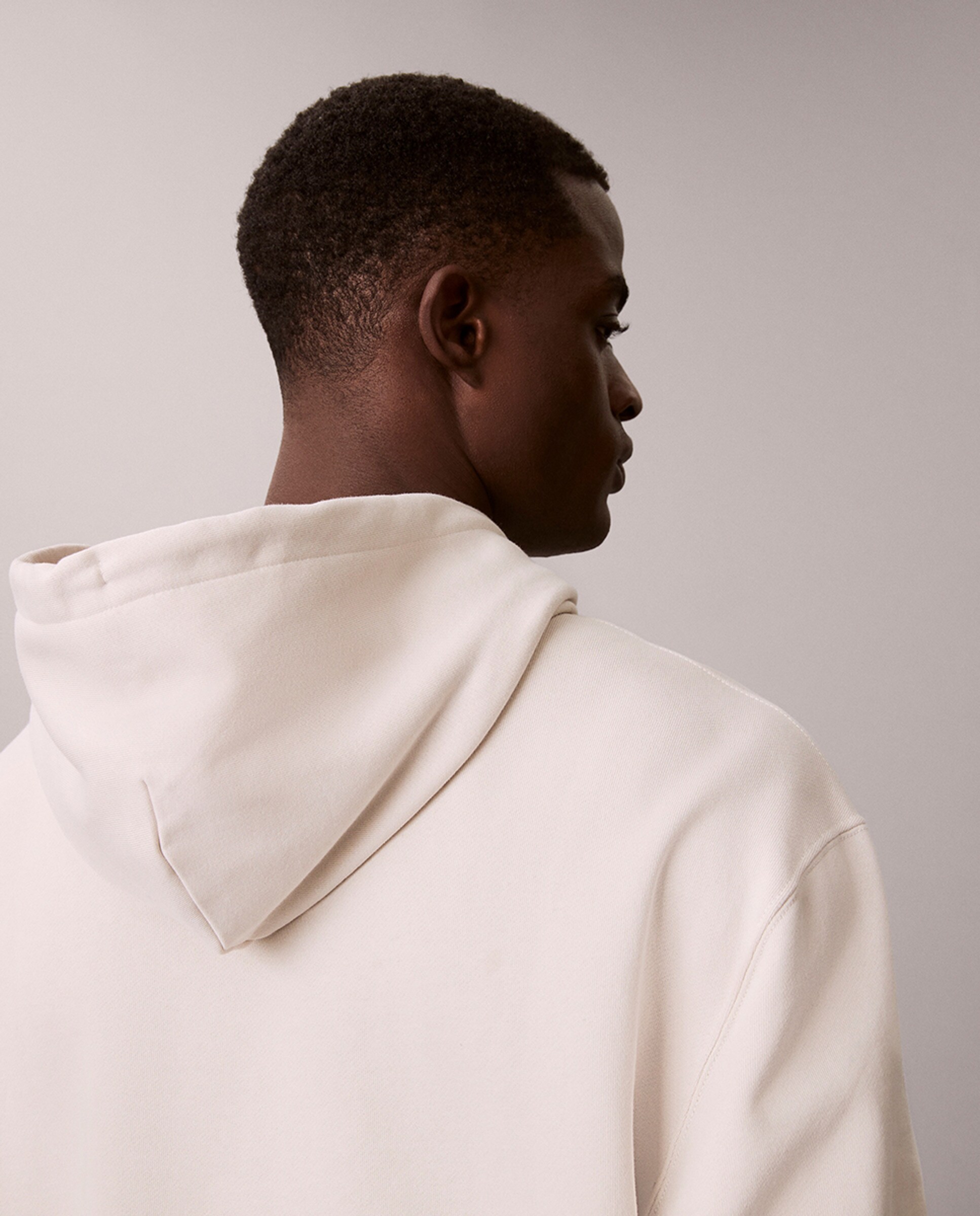 Sweatshirt com Capuz e Logótipo em Textura no Peito Cinzento-claro-5