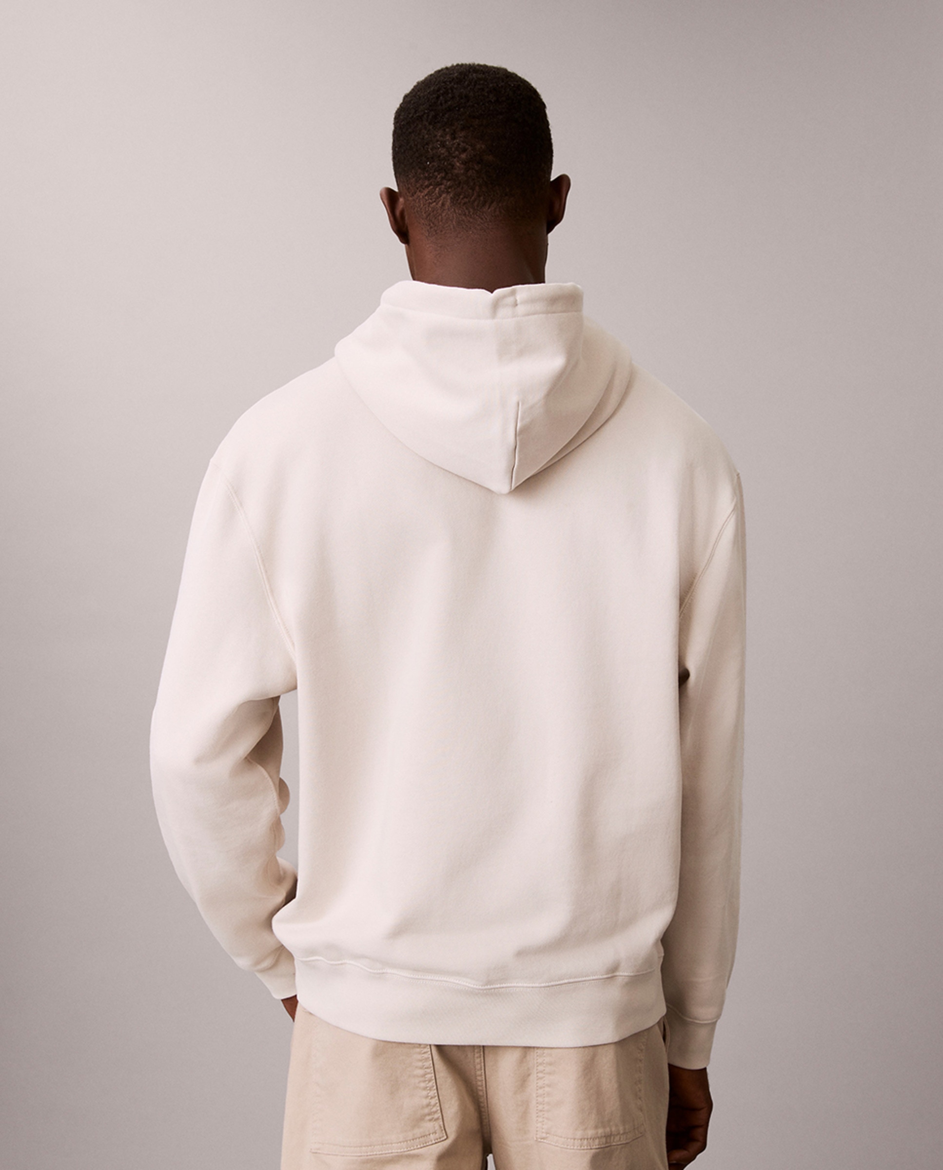 Sweatshirt com Capuz e Logótipo em Textura no Peito Cinzento-claro-2