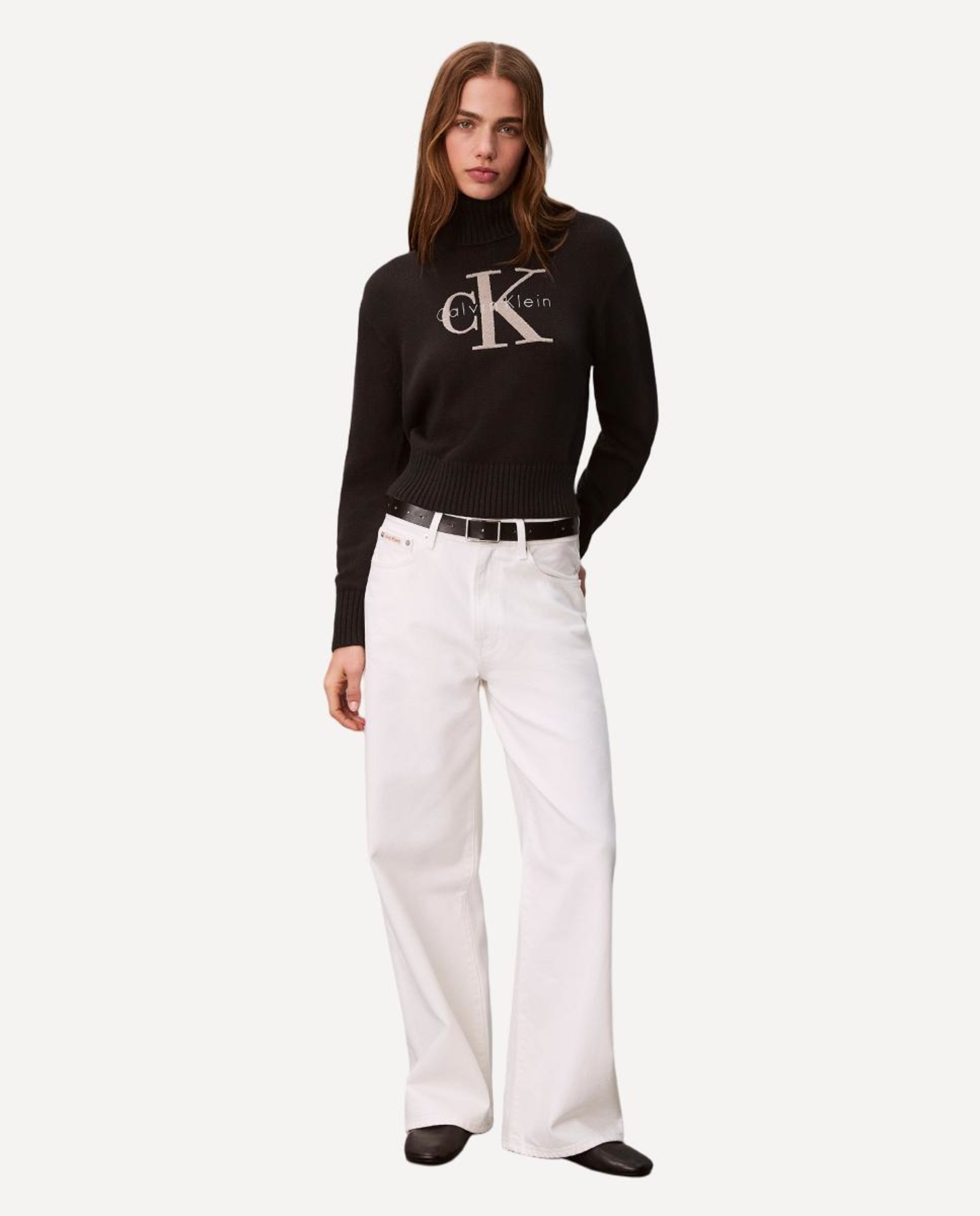 Camisola de Malha com Logótipo em Chenille Preto-6