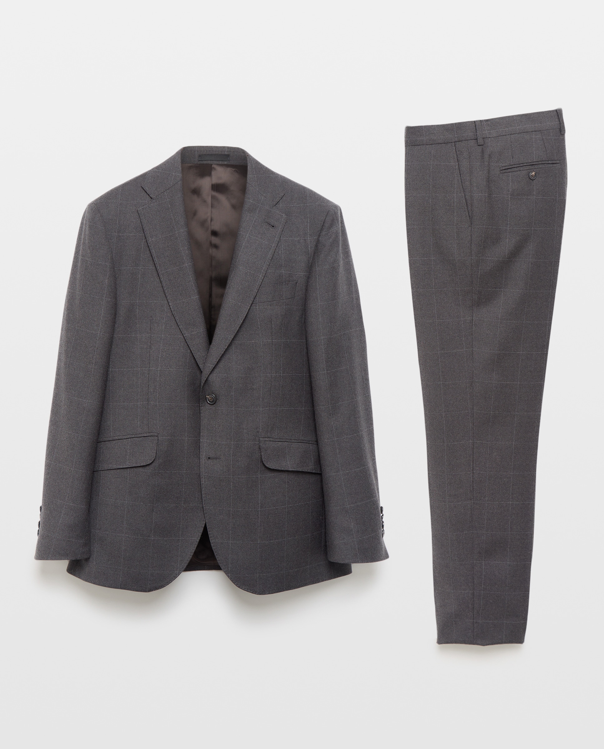 Fato aos Quadrados Tipo Janela Cinzento-escuro-7