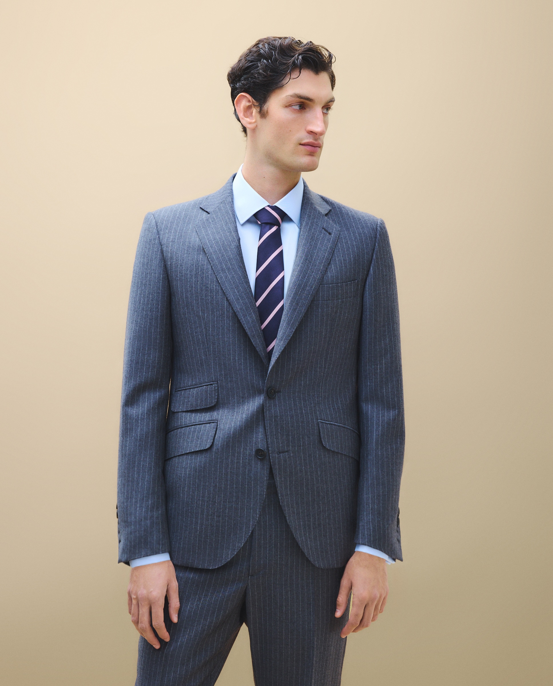 Fato com Risca Diplomática Cinzento-2