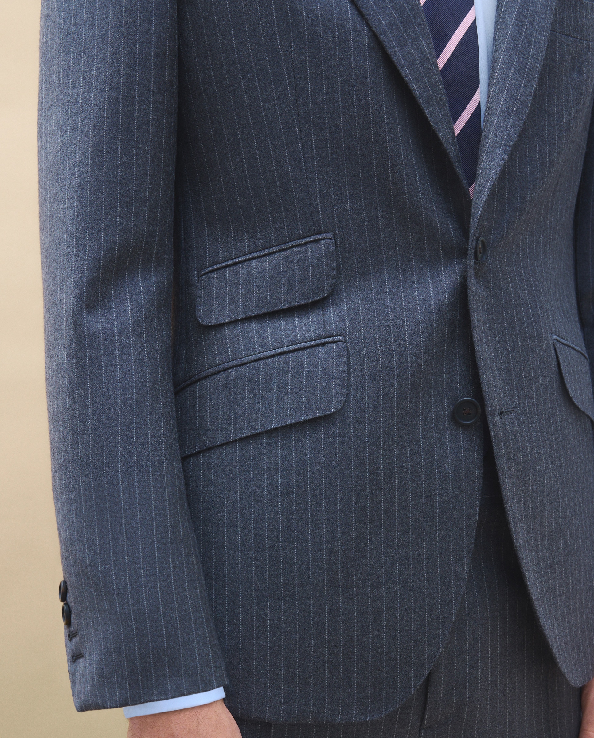 Fato com Risca Diplomática Cinzento-6