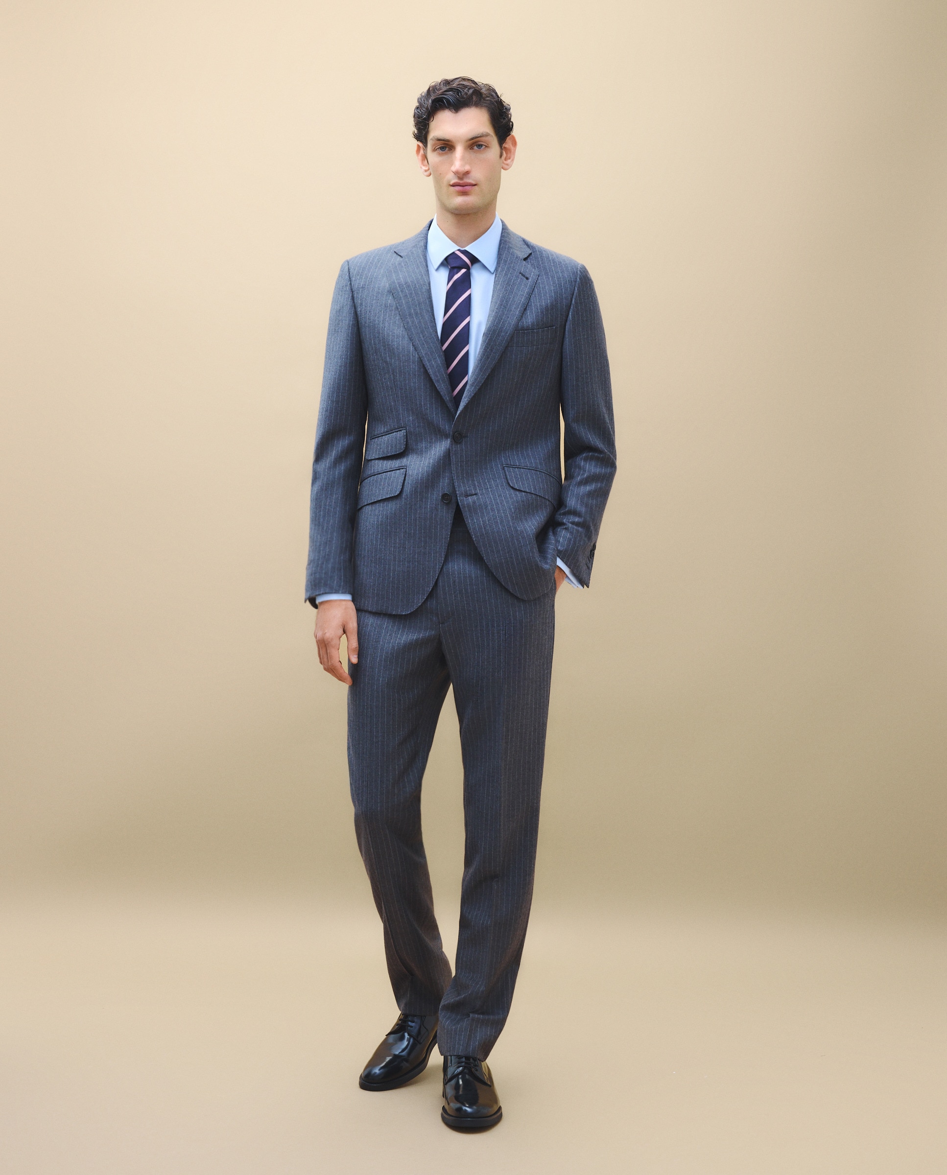 Fato com Risca Diplomática Cinzento-1