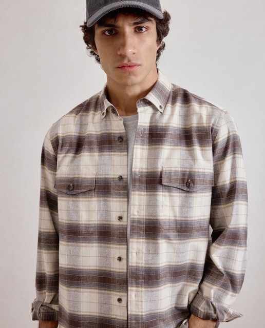 Imagen 0 de Camisa de sport ml de franela con thermolite cuadros moda.