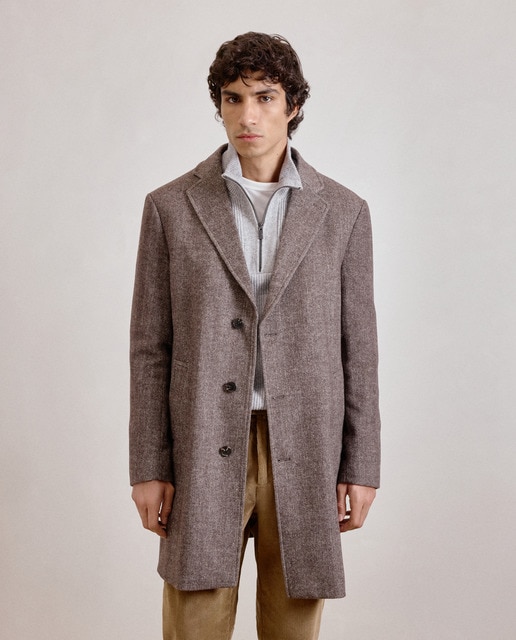 Imagen 0 de Abrigo espiga marron modulable de hombre.