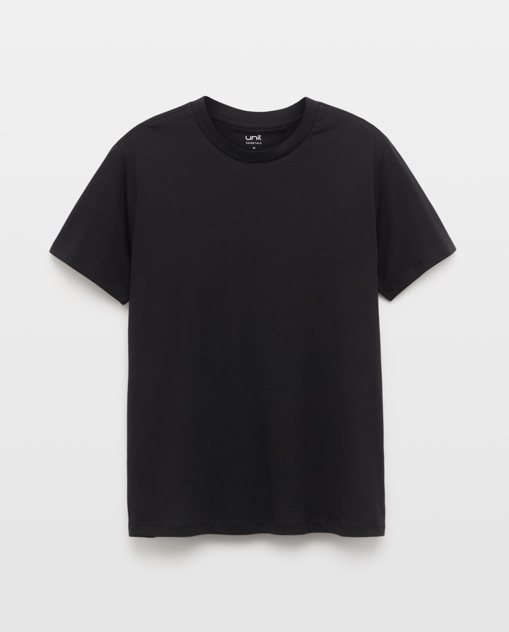 Camiseta de hombre manga corta cuello pico básica Negro-4