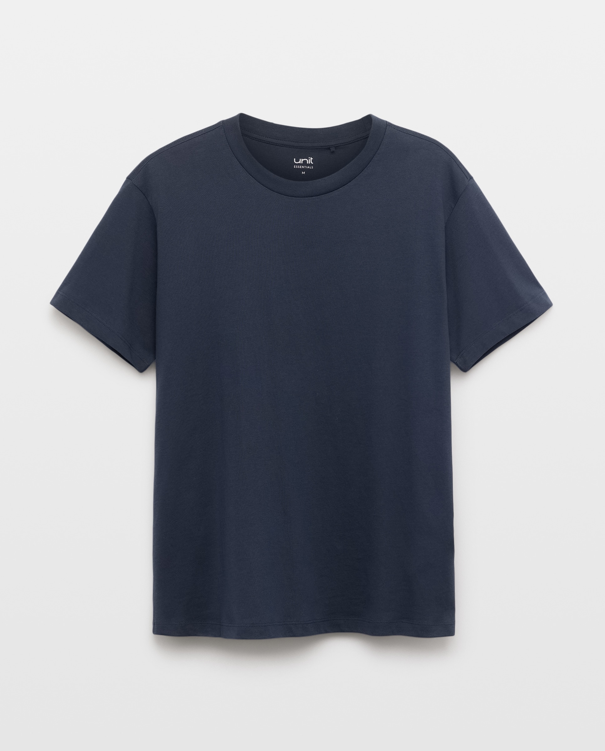 Camiseta de hombre manga corta cuello caja básica Azul marino-4