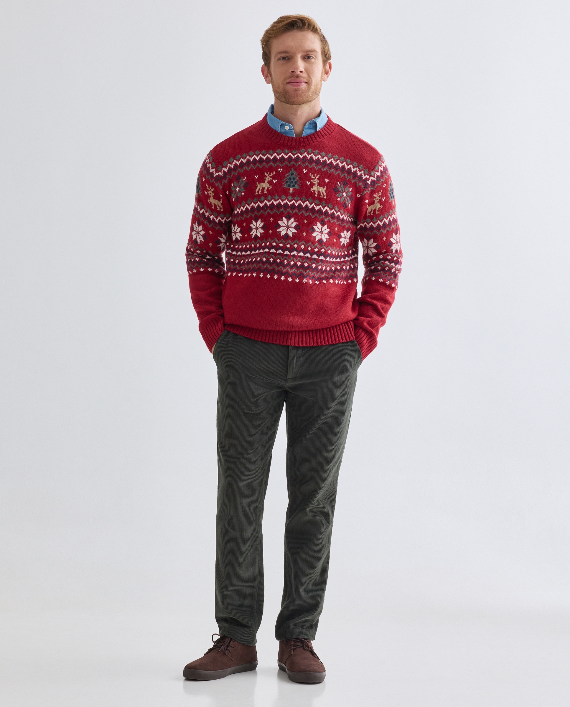 Jersey de hombre cuello caja Christmas 600 Rojo-2