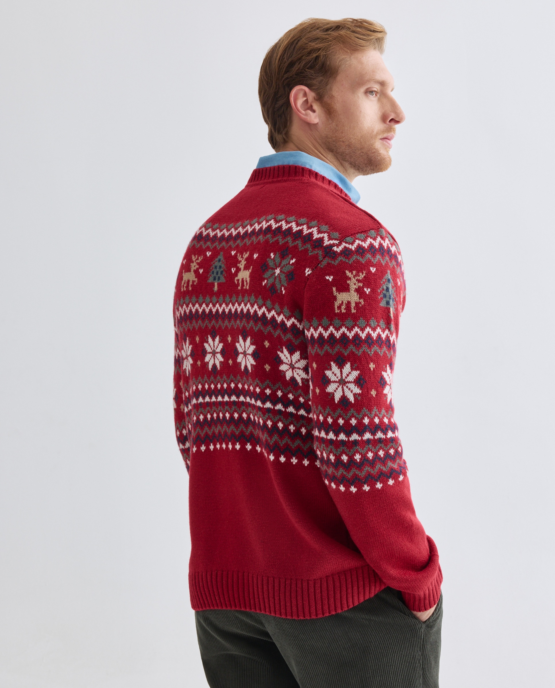 Jersey de hombre cuello caja Christmas 600 Rojo-3