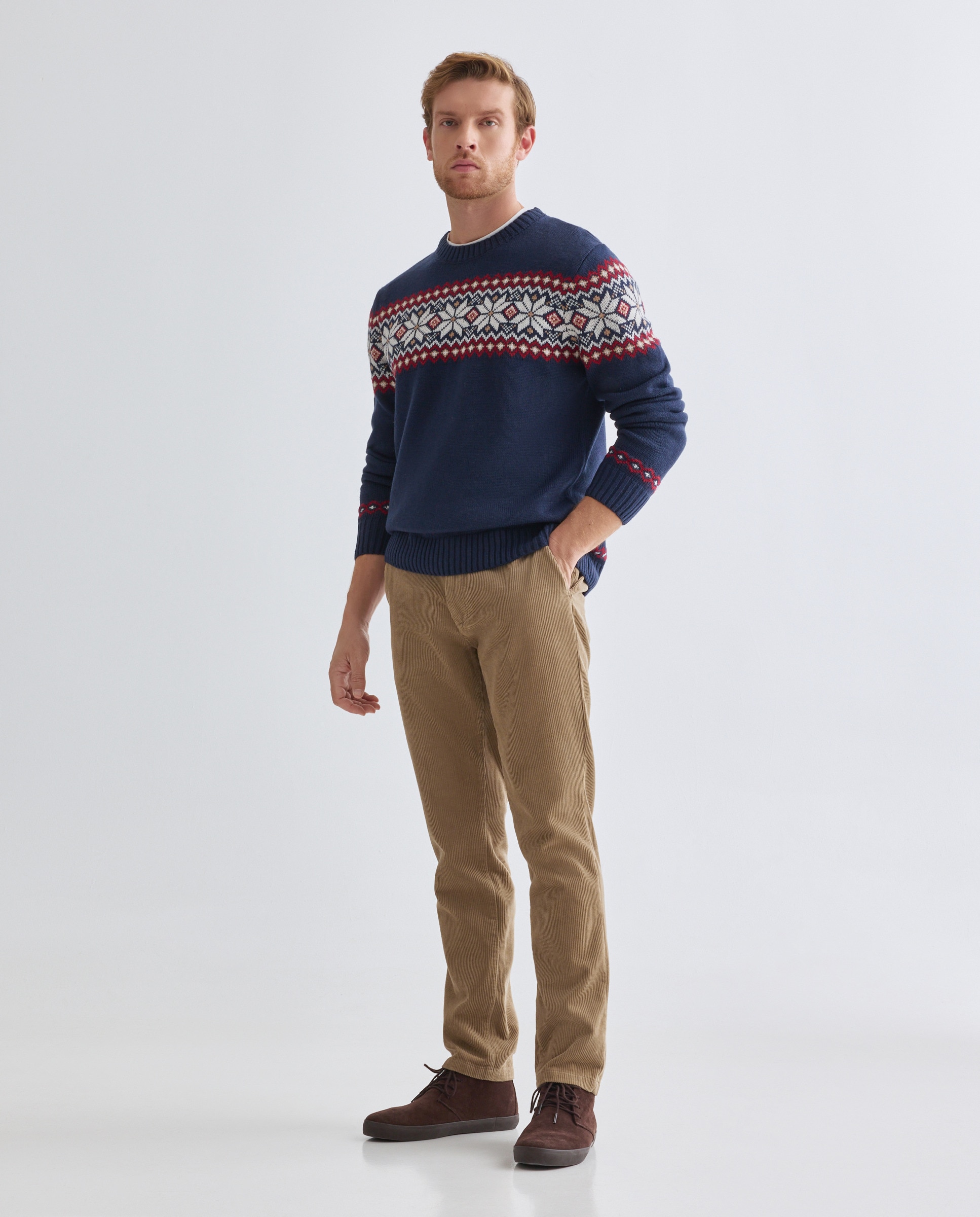 Jersey de hombre cuello caja Christmas Azul marino-2