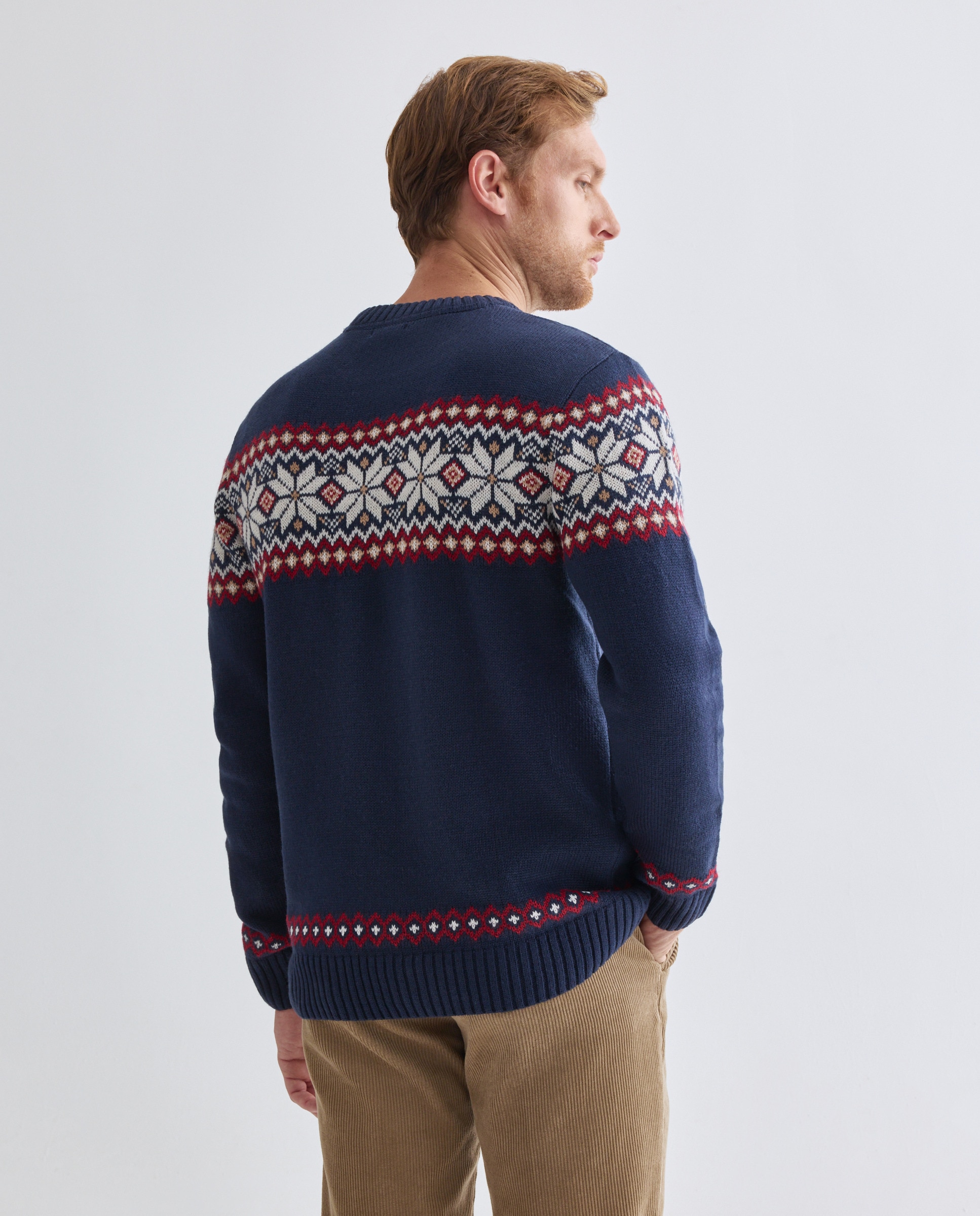 Jersey de hombre cuello caja Christmas Azul marino-3