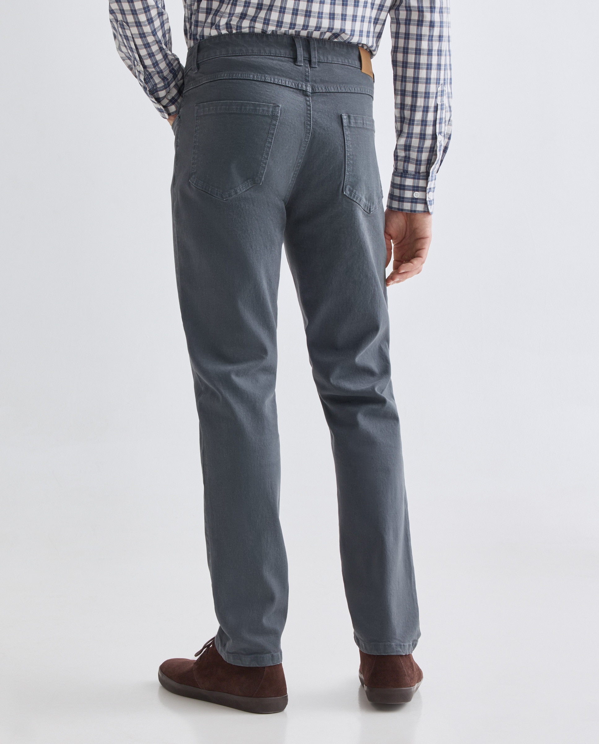 Pantalón hombre cinco bolsillos efecto lavado slim fit 400 Azul-3