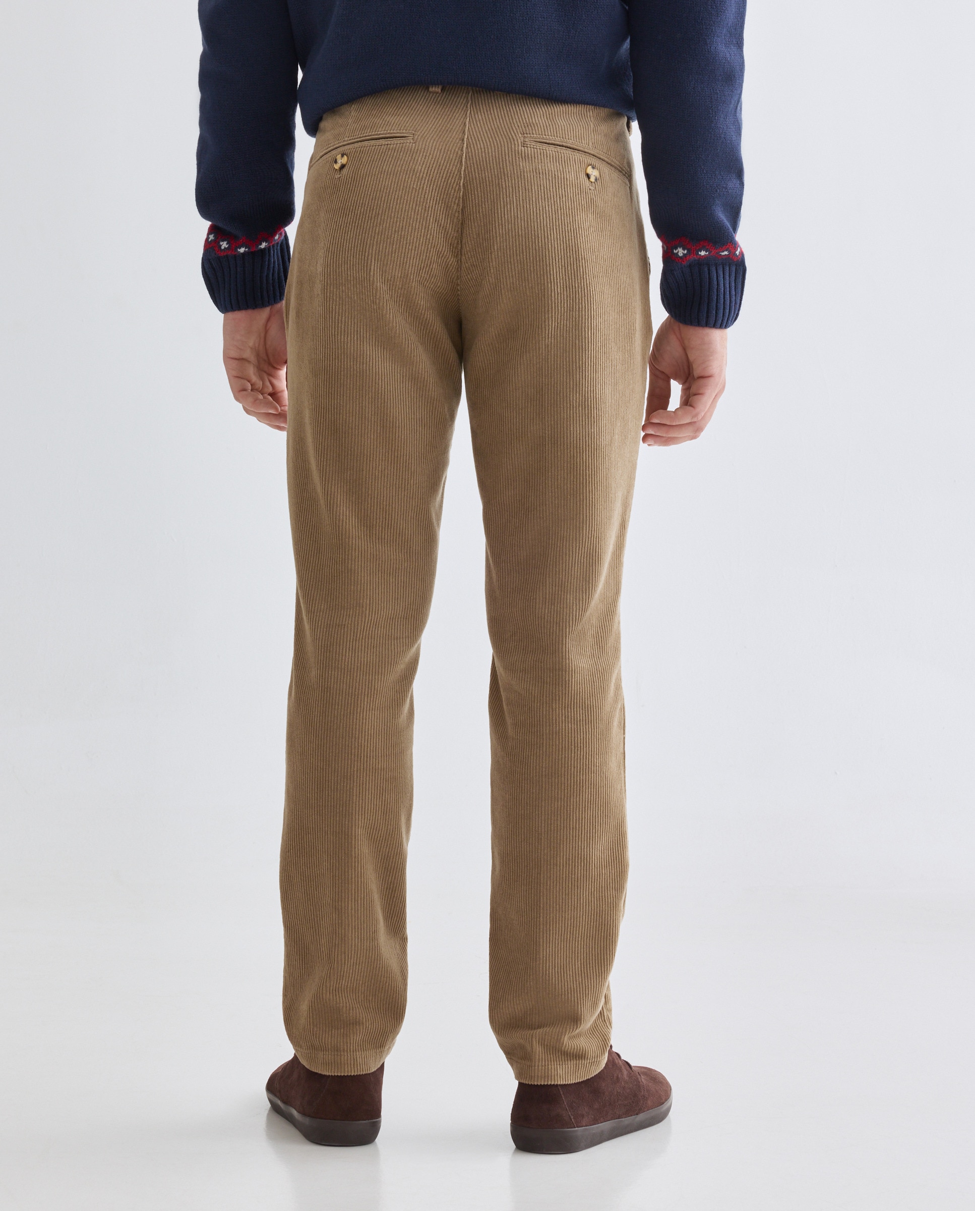 Pantalón hombre chino pana gruesa Visón claro-3