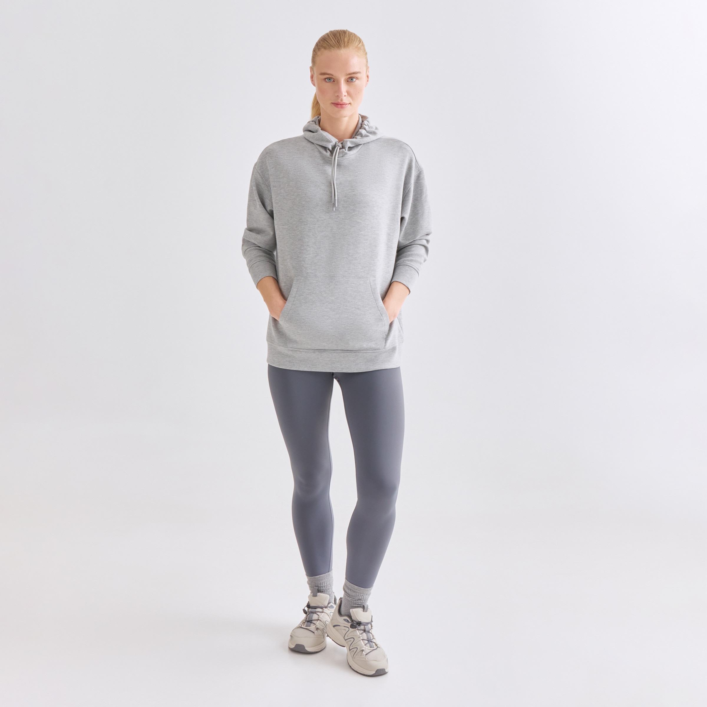Sudadera Oversize Modal Mujer Gris-2