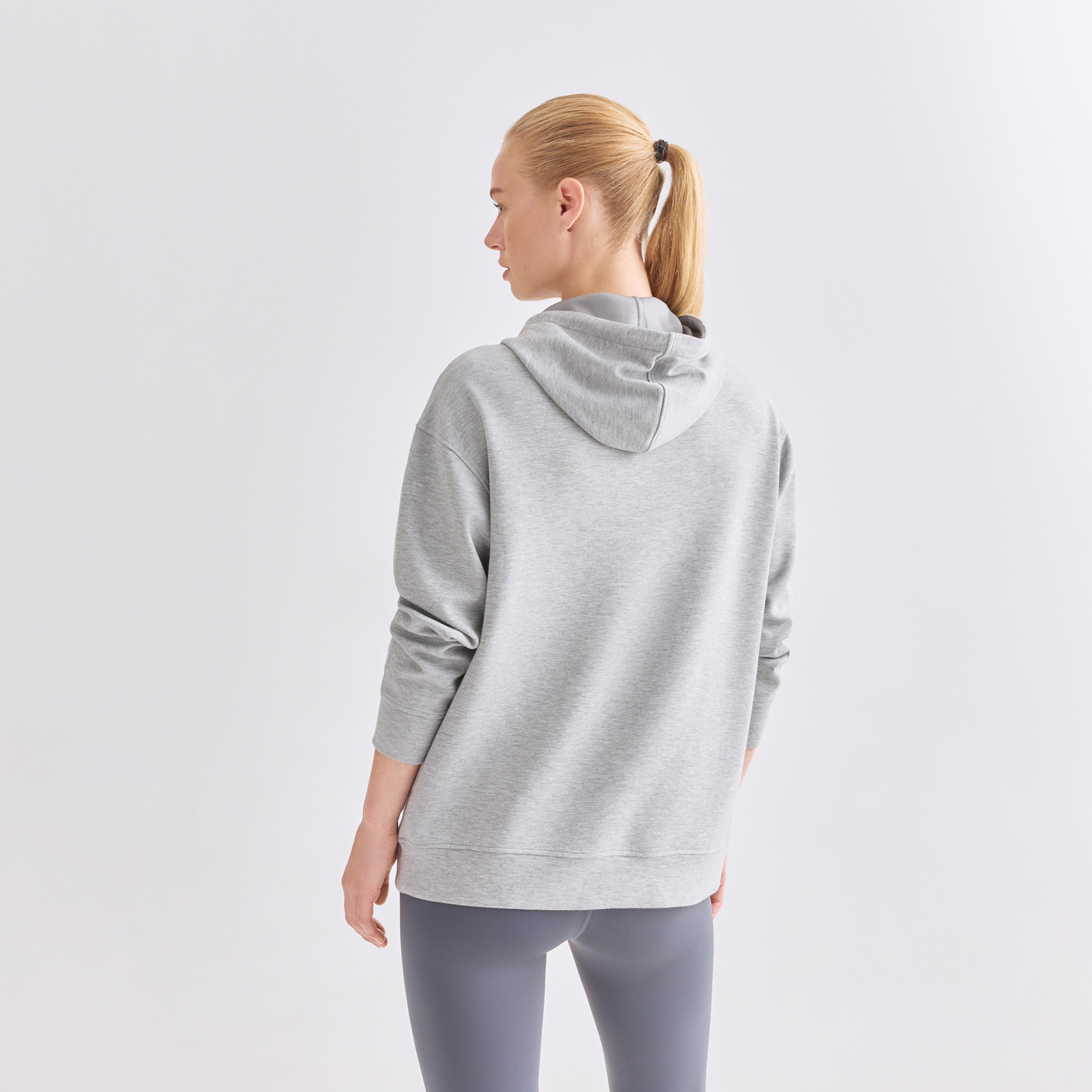 Sudadera Oversize Modal Mujer Gris-3