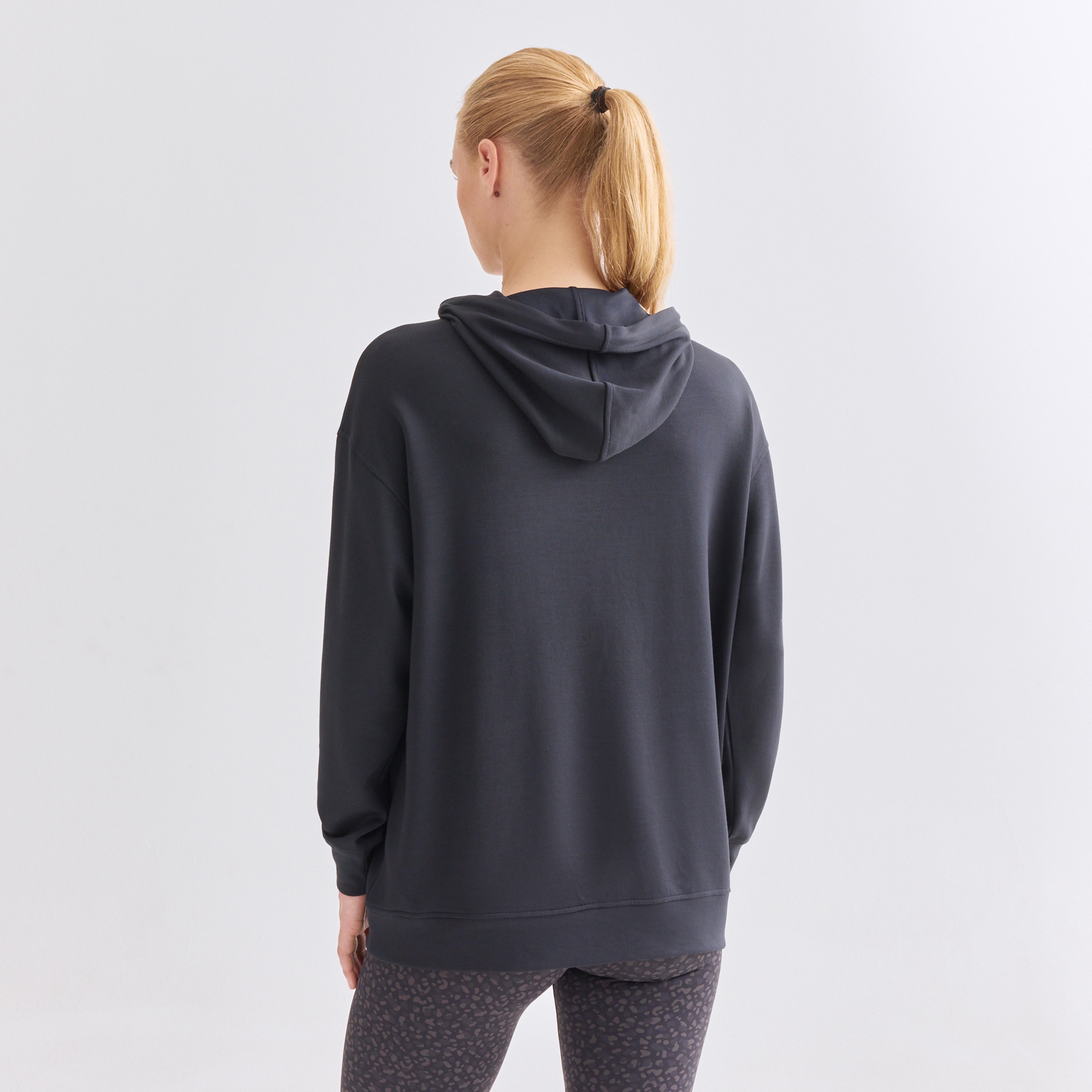 Sudadera Oversize Modal Mujer Gris-3