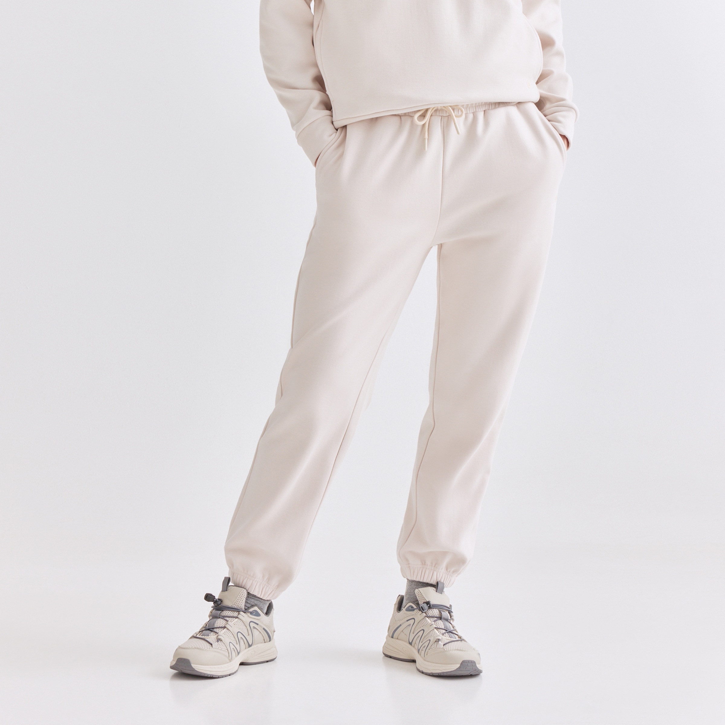 Pantalón Jogger Modal Perchado Blanco-2