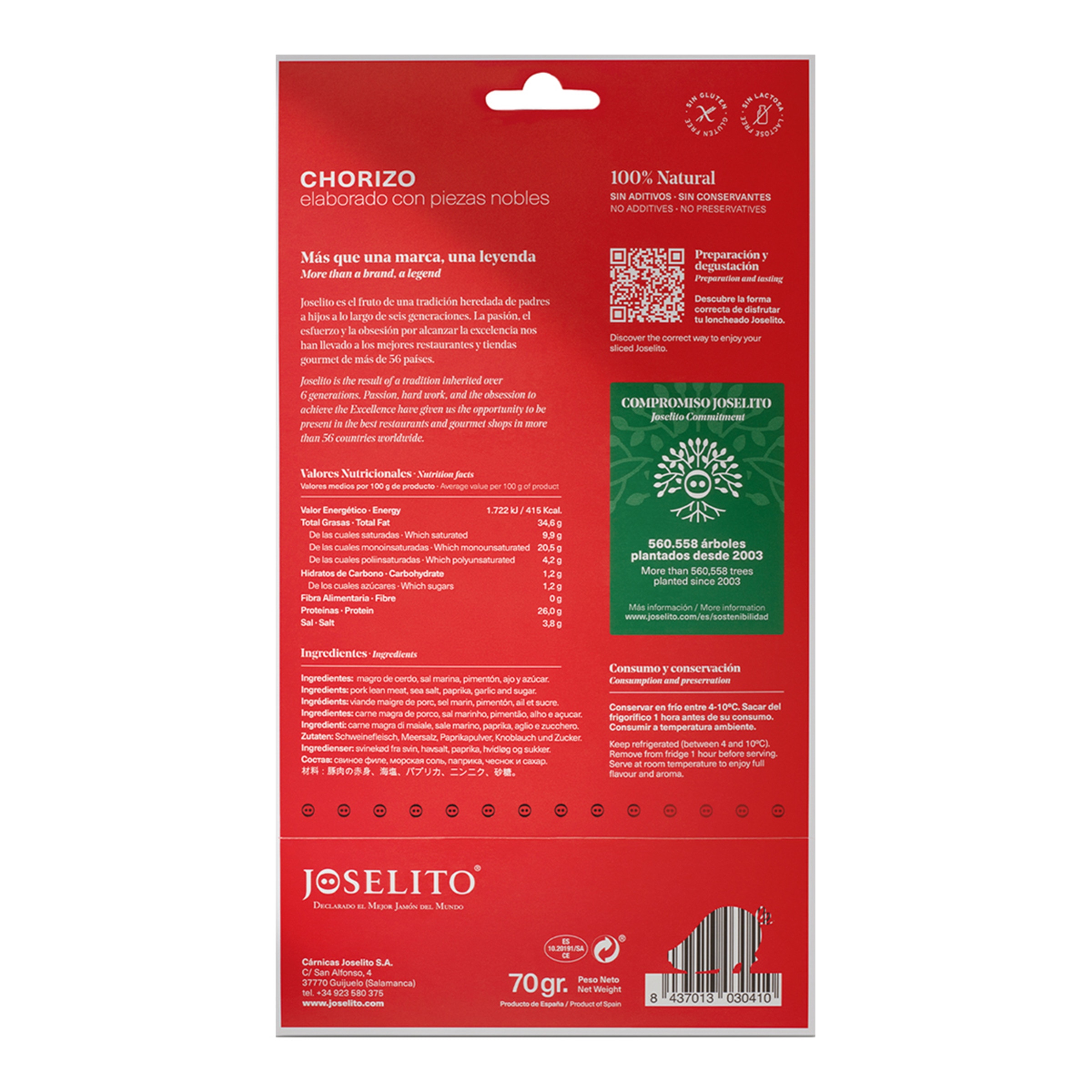 Chorizo loncheado Joselito 2