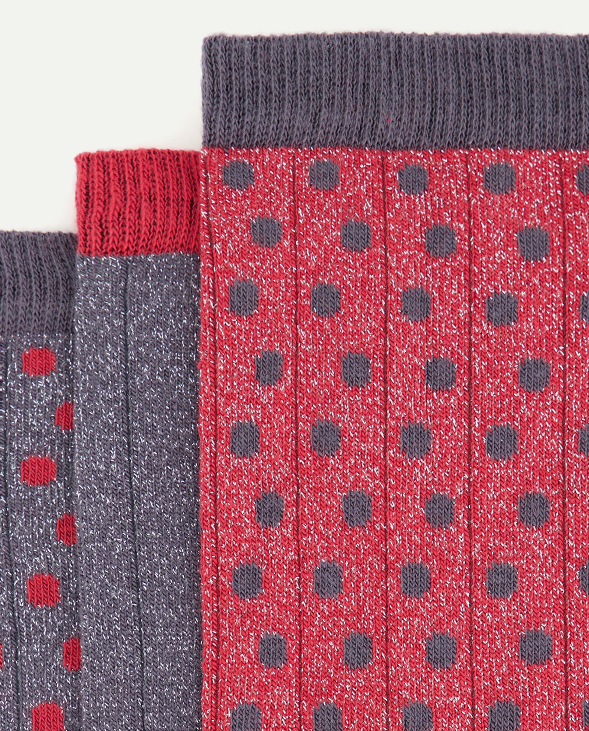 Pack 3 calcetines mujer con brillo 830 Antracita-2