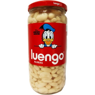 alubia blanca cocida Disney Mickey Mouse frasco 600 g neto escurrido - Luengo