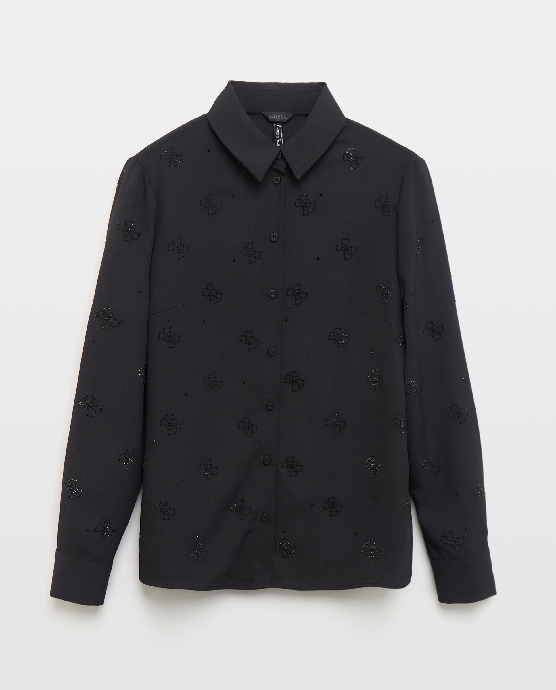 Camisa de manga comprida Preto-4