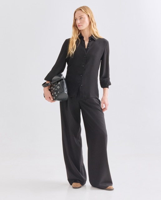 Imagen 0 de Pantalón de mujer con pinzas en mix de lana