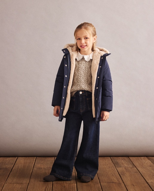 Imagen 0 de Coreana con capucha bolsillos y pelo de niña