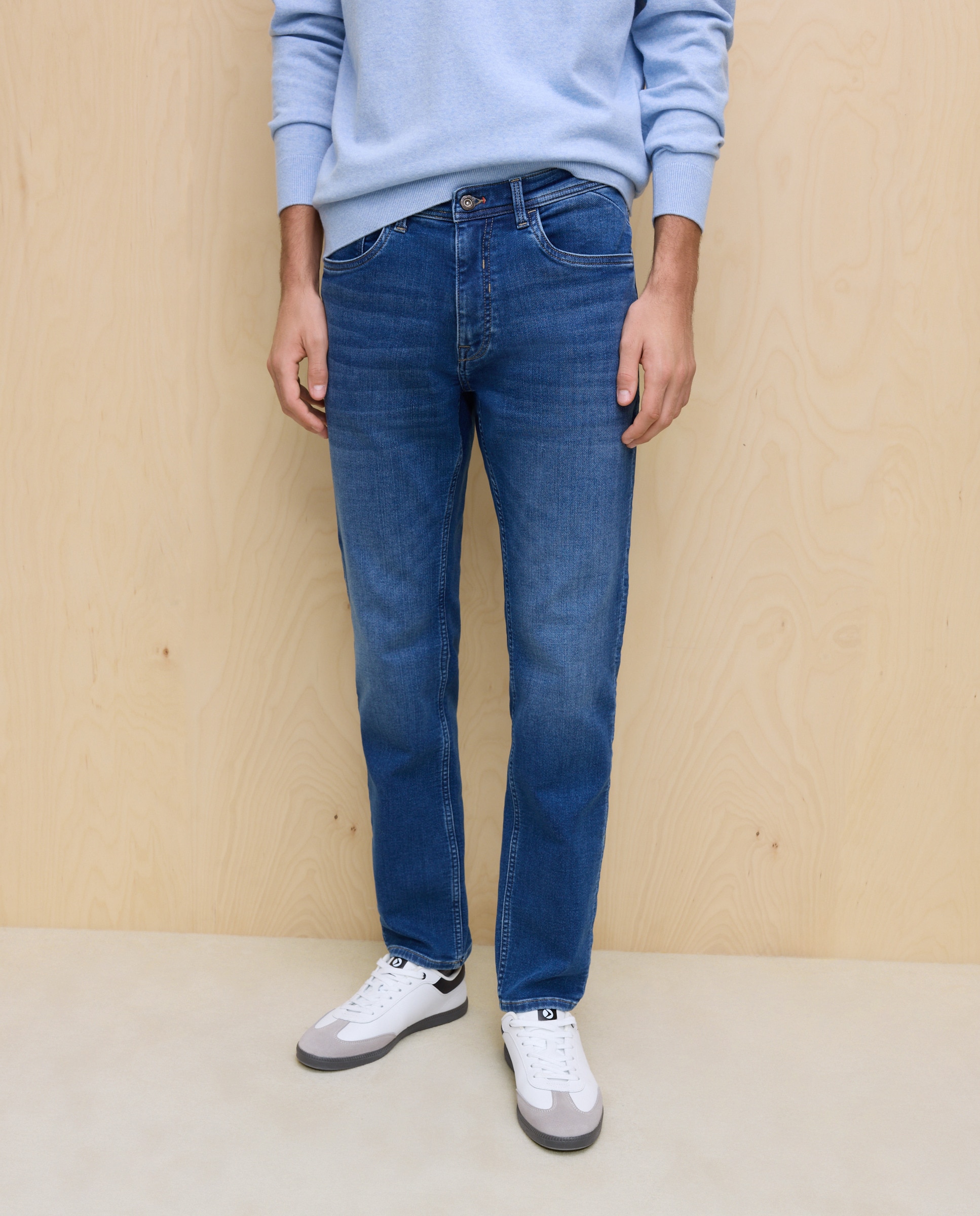 Jeans Knit Slim Azul Suave-2